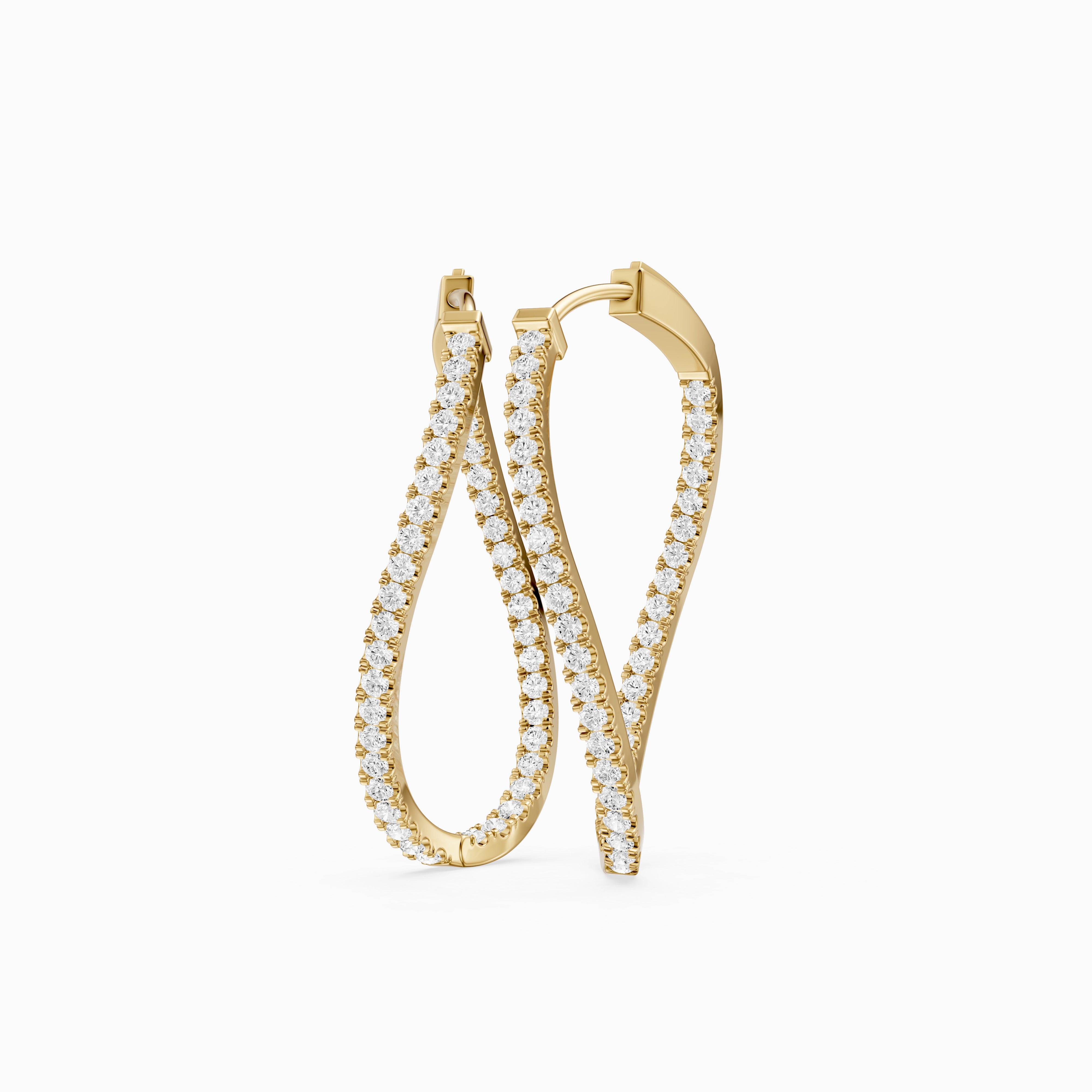 Kristina Round Lab Grown Diamond Twisted Wave Hoop Earrings