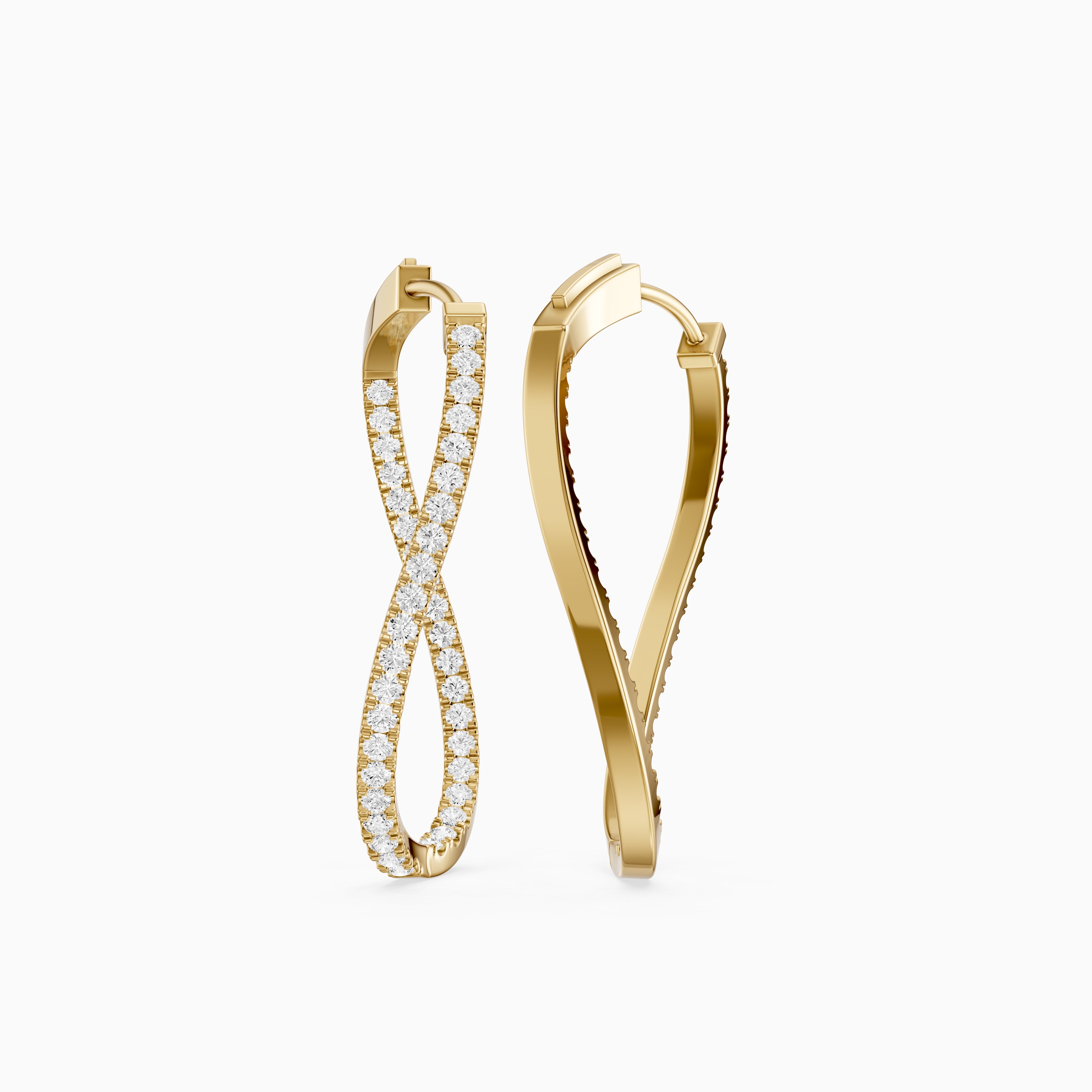 Kristina Round Lab Grown Diamond Twisted Wave Hoop Earrings