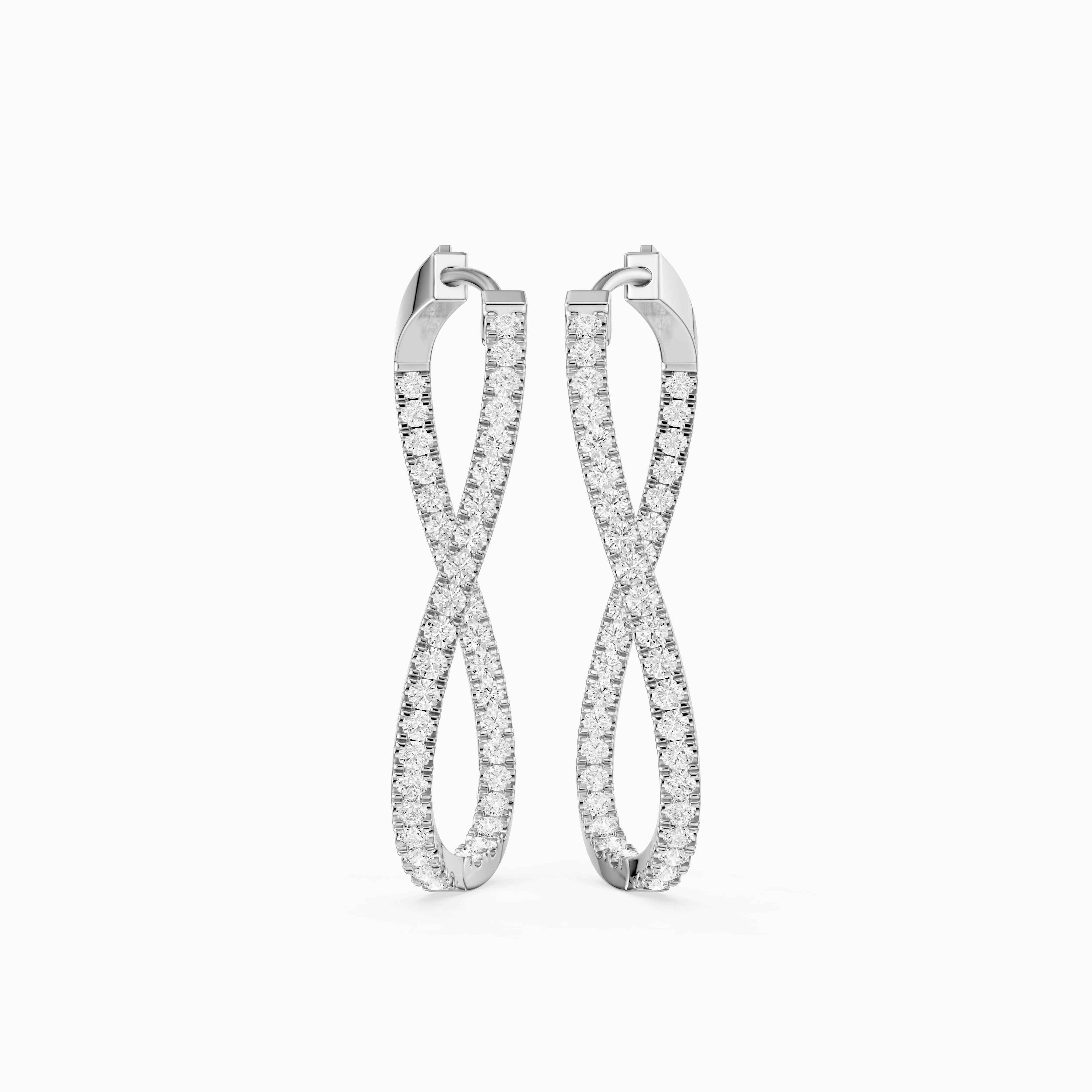 Kristina Round Lab Grown Diamond Twisted Wave Hoop Earrings