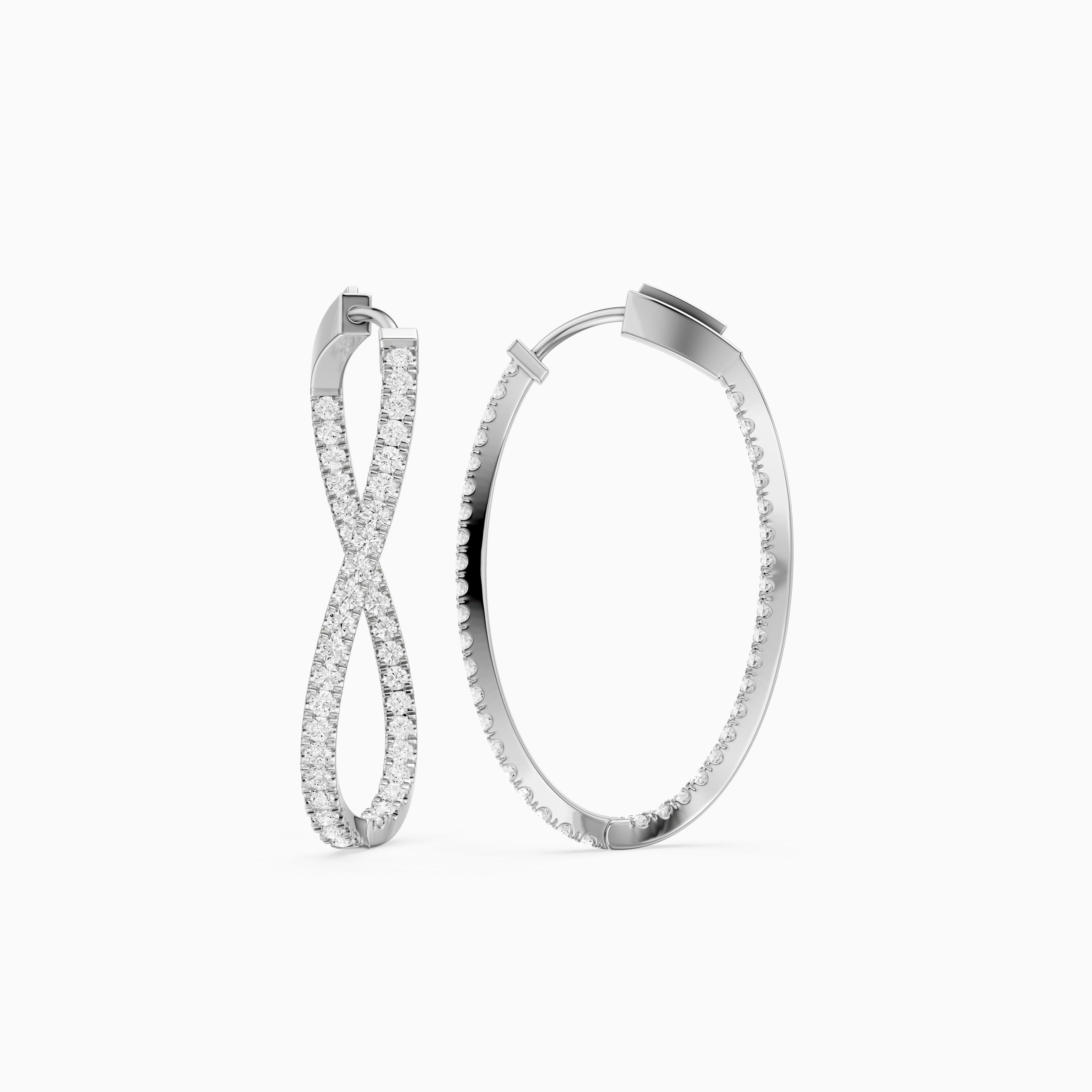 Kristina Round Lab Grown Diamond Twisted Wave Hoop Earrings