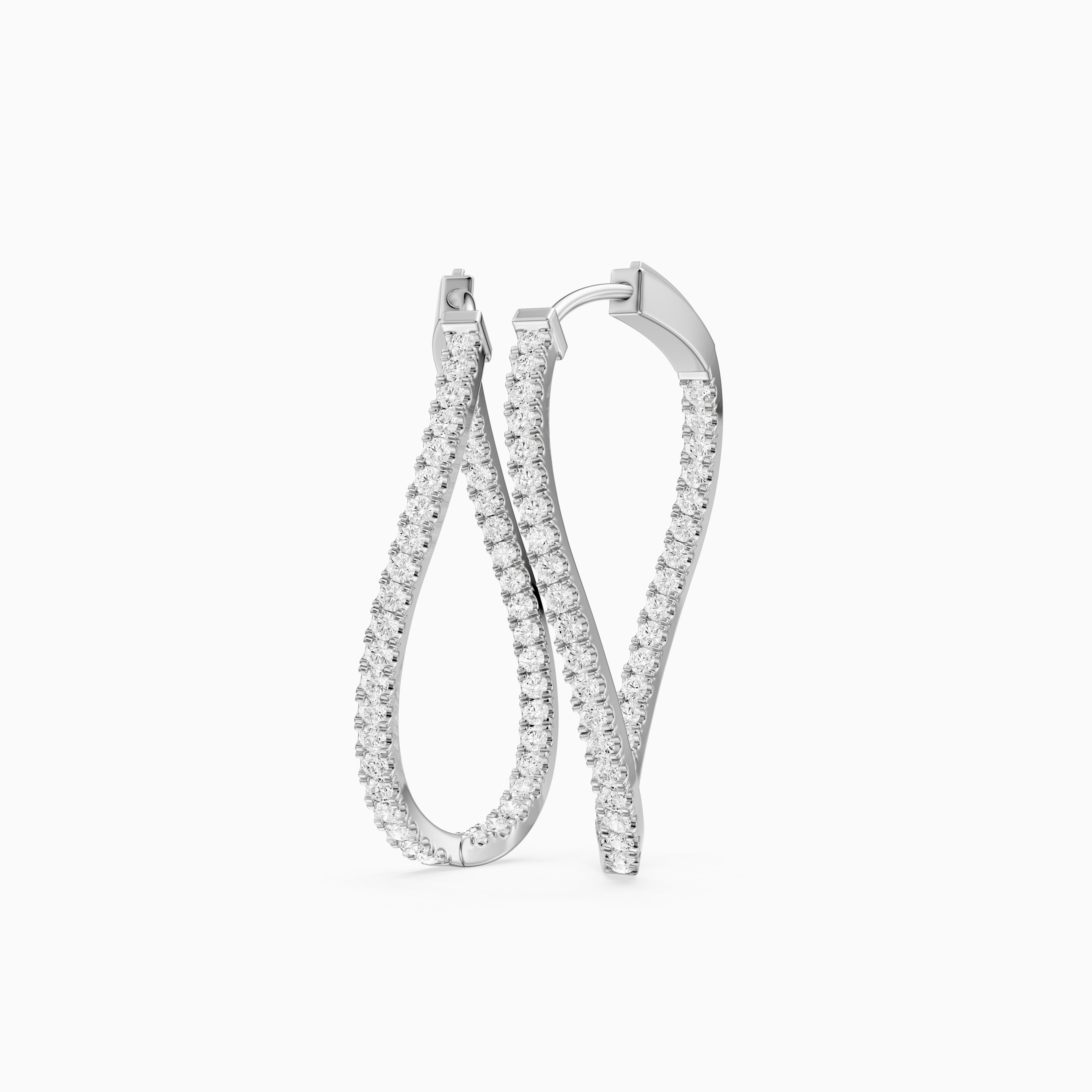 Kristina Round Lab Grown Diamond Twisted Wave Hoop Earrings