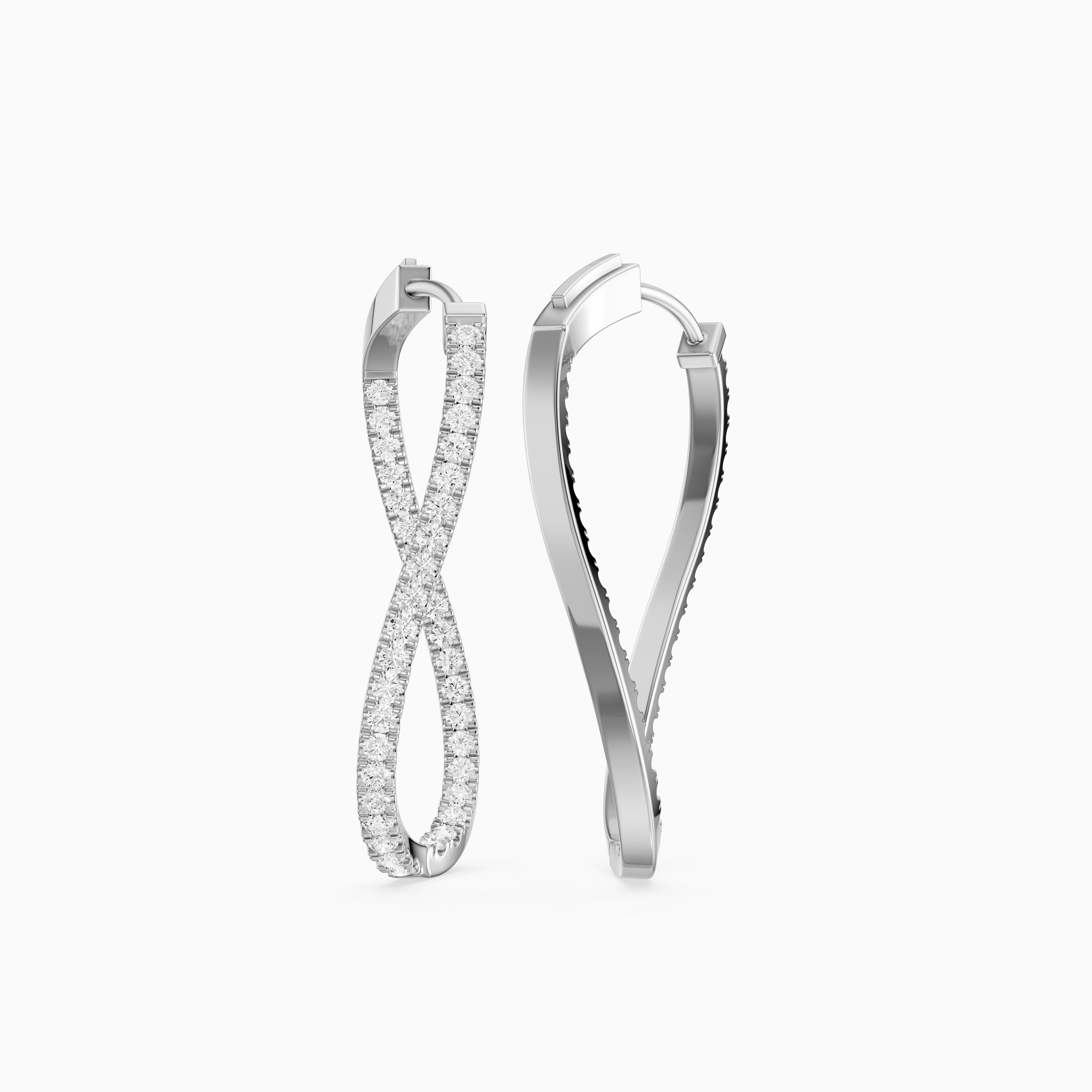 Kristina Round Lab Grown Diamond Twisted Wave Hoop Earrings