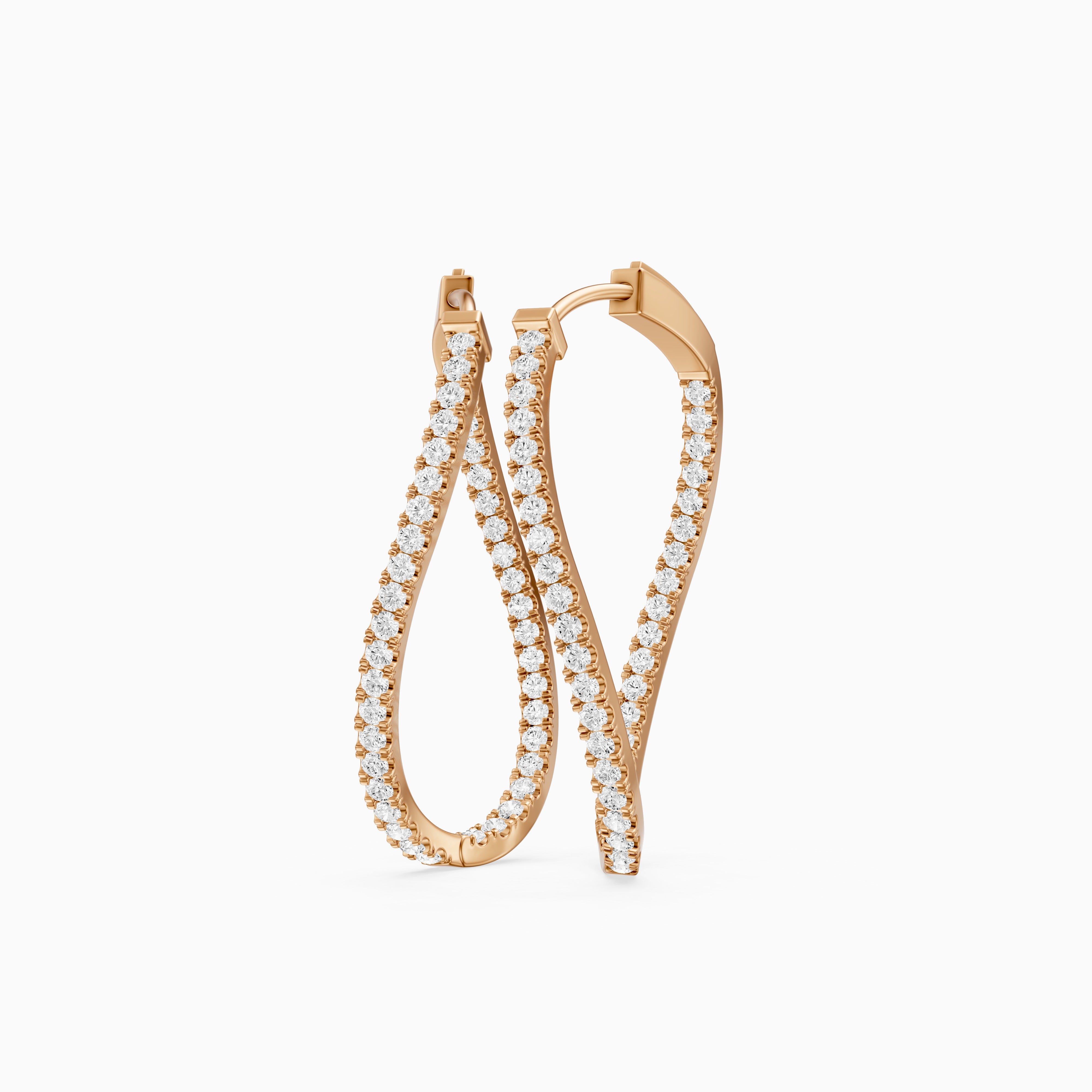 Kristina Round Lab Grown Diamond Twisted Wave Hoop Earrings