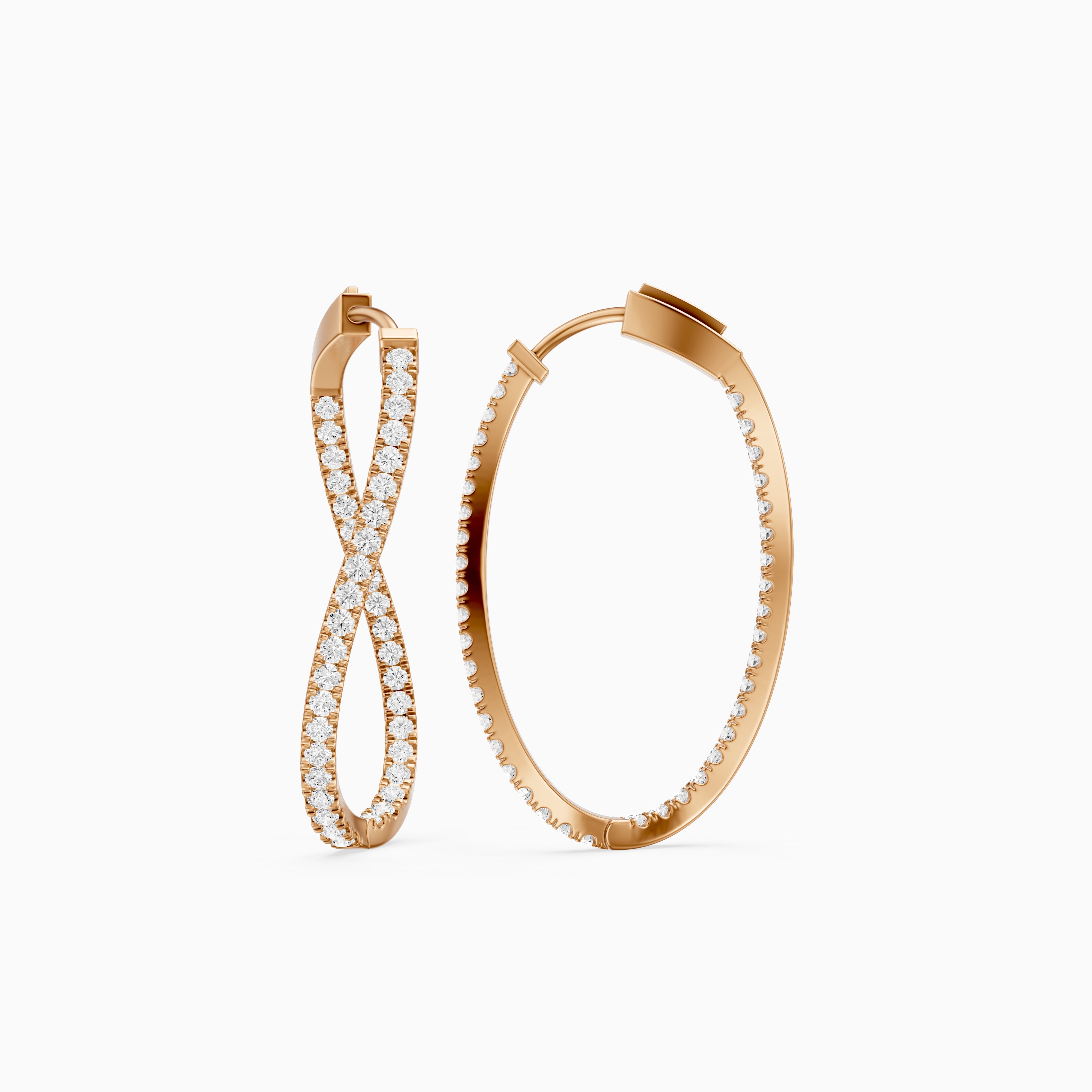 Kristina Round Lab Grown Diamond Twisted Wave Hoop Earrings