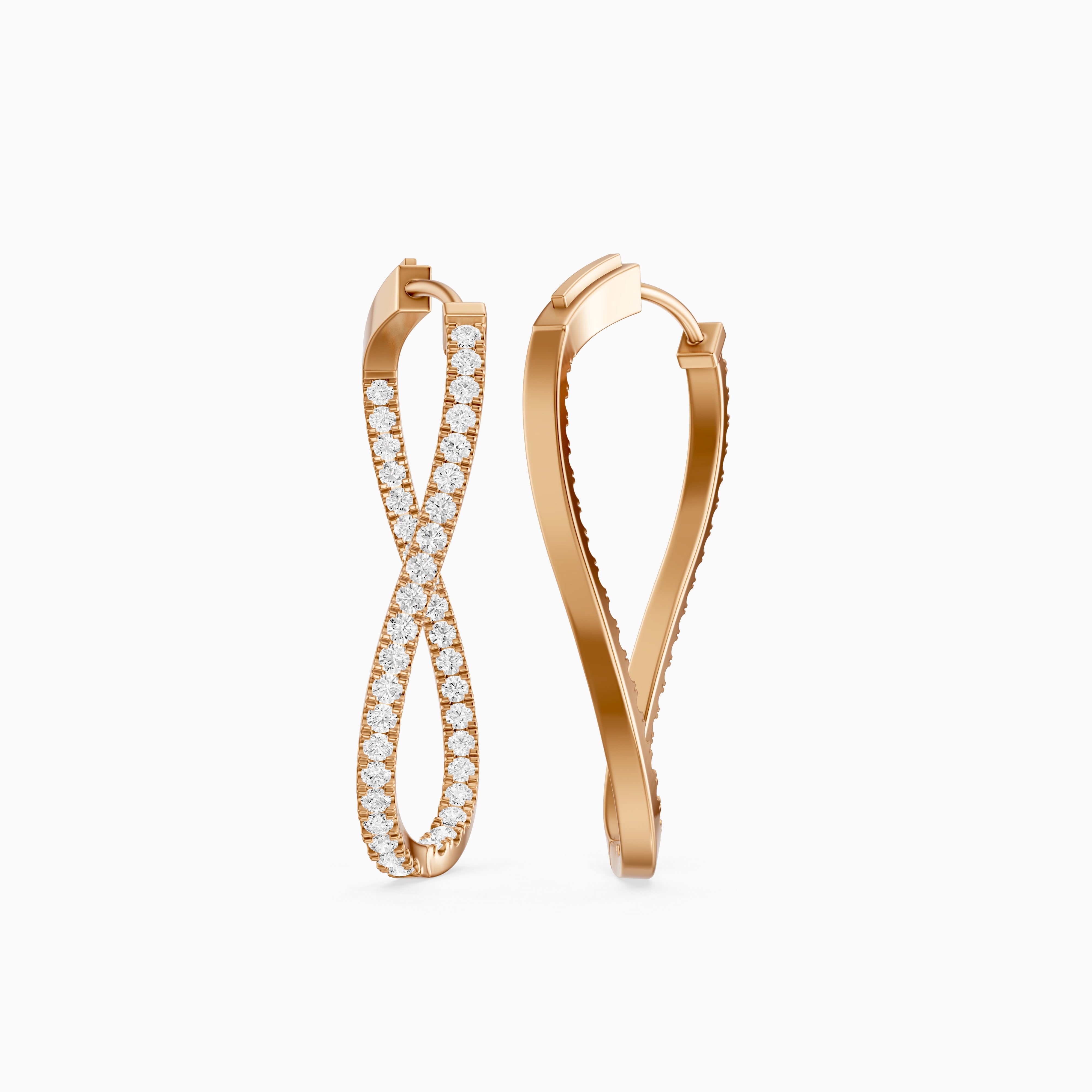 Kristina Round Lab Grown Diamond Twisted Wave Hoop Earrings