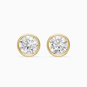 Lyra Round Cut Lab Grown Diamond Bezel Set Stud Earrings