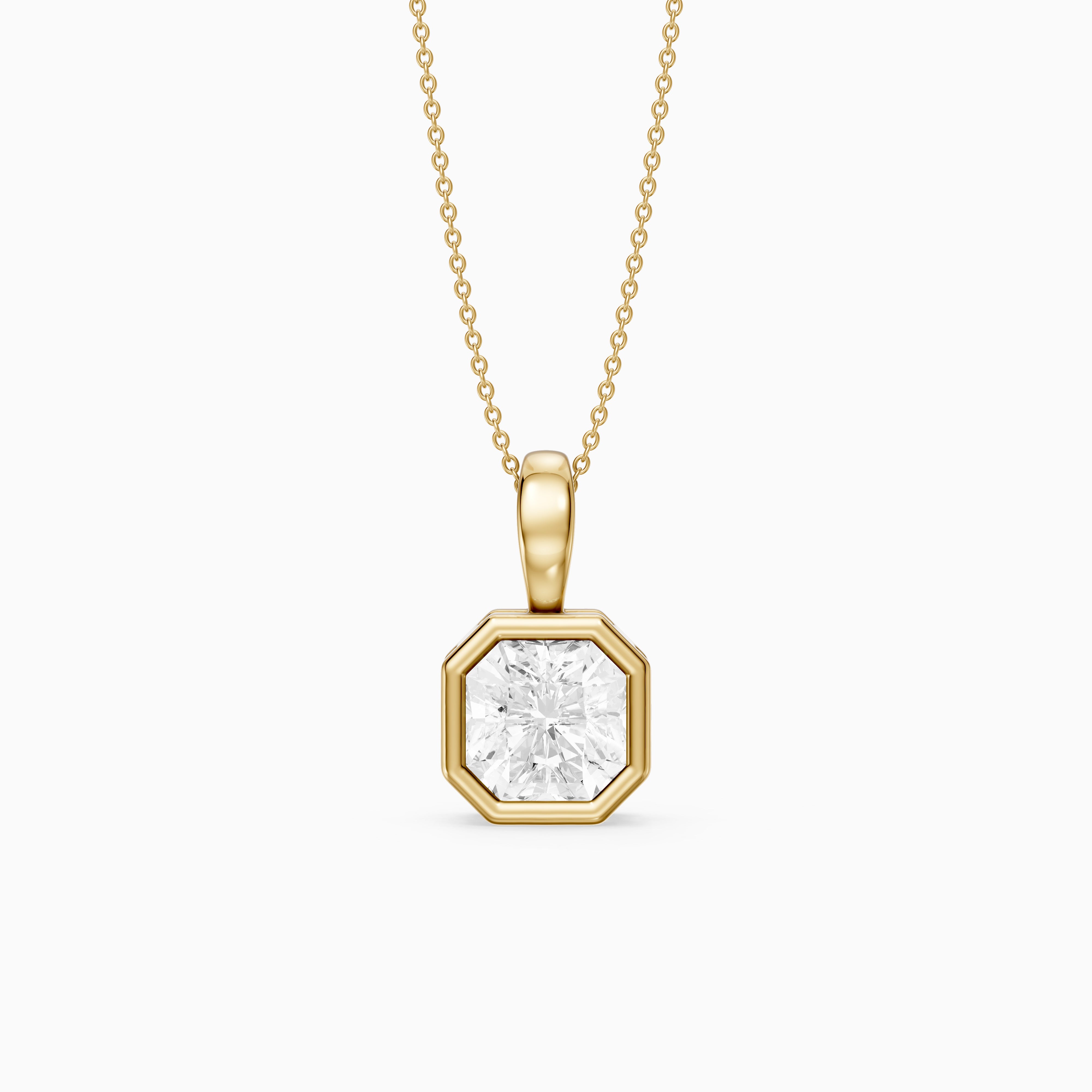 Kylie Square Radiant Bezel Lab Grown Diamond Pendant