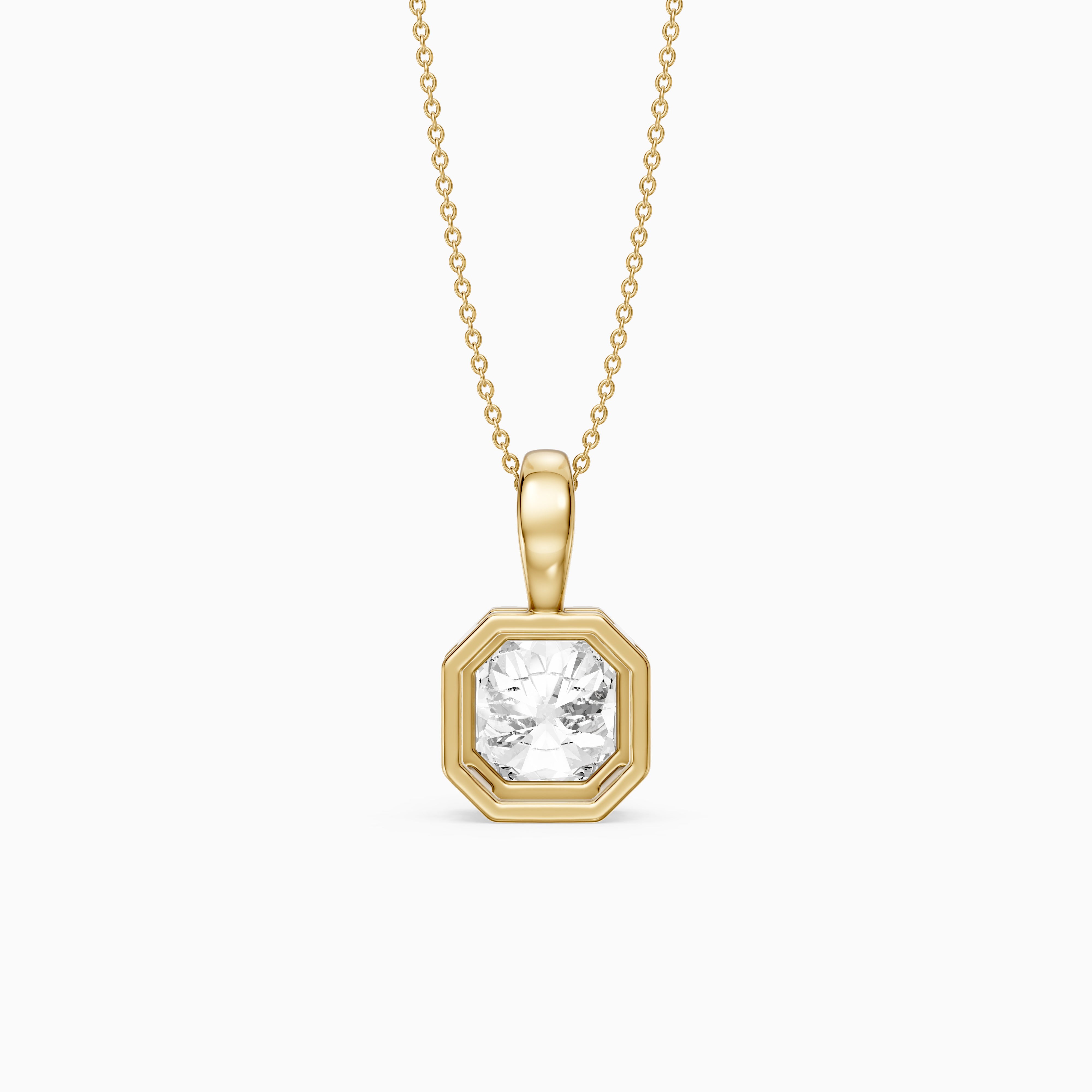 Kylie Square Radiant Bezel Lab Grown Diamond Pendant