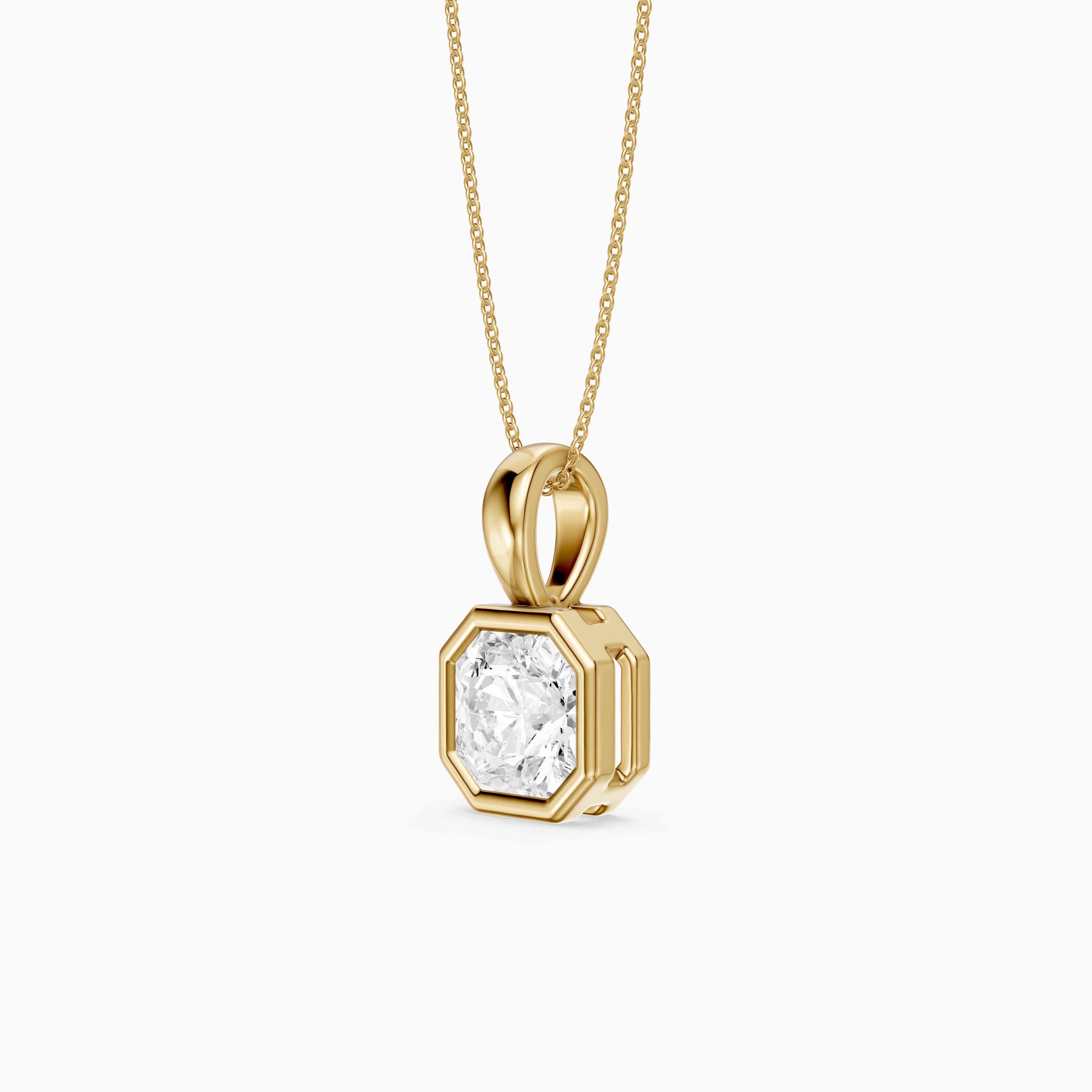 Kylie Square Radiant Bezel Lab Grown Diamond Pendant