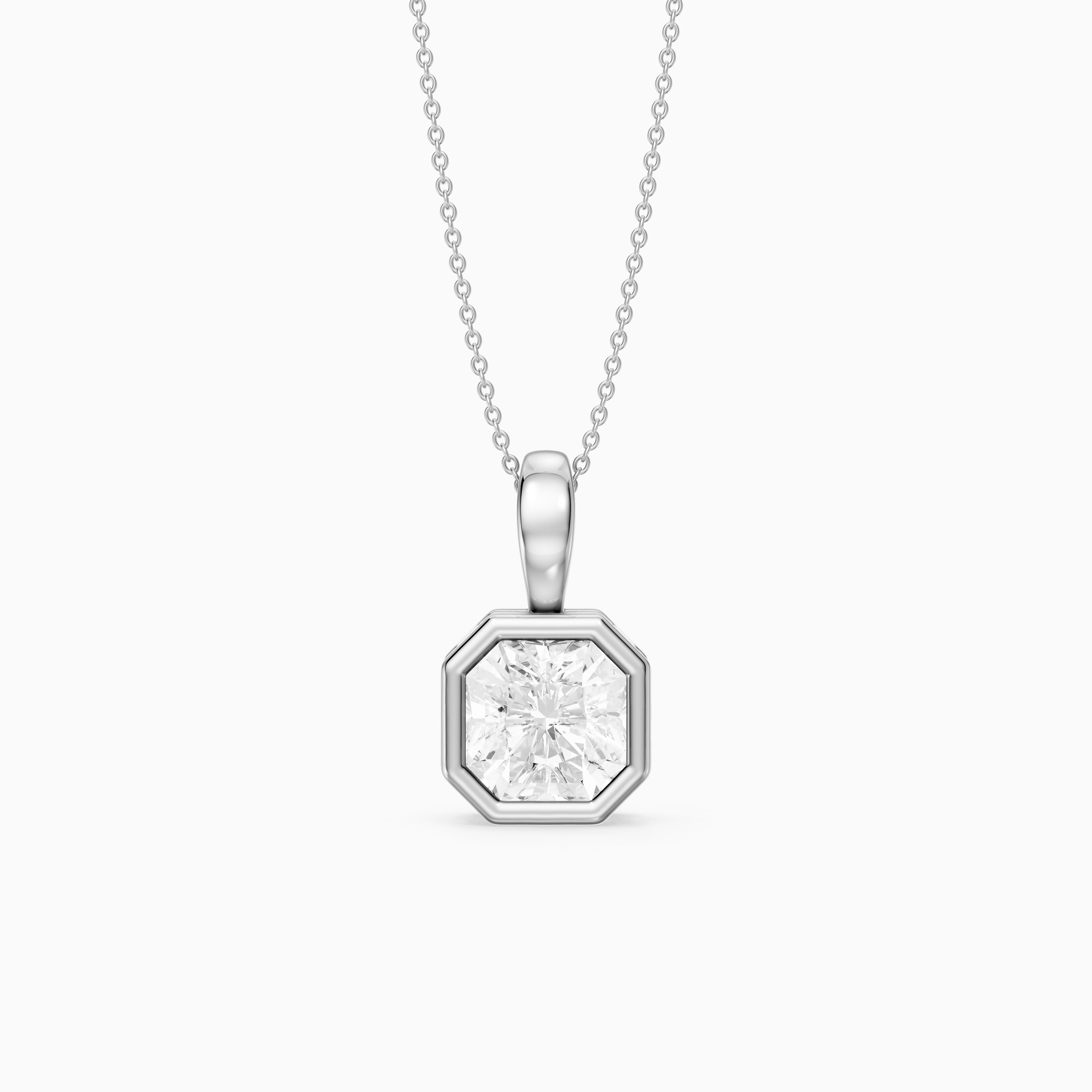 Kylie Square Radiant Bezel Lab Grown Diamond Pendant