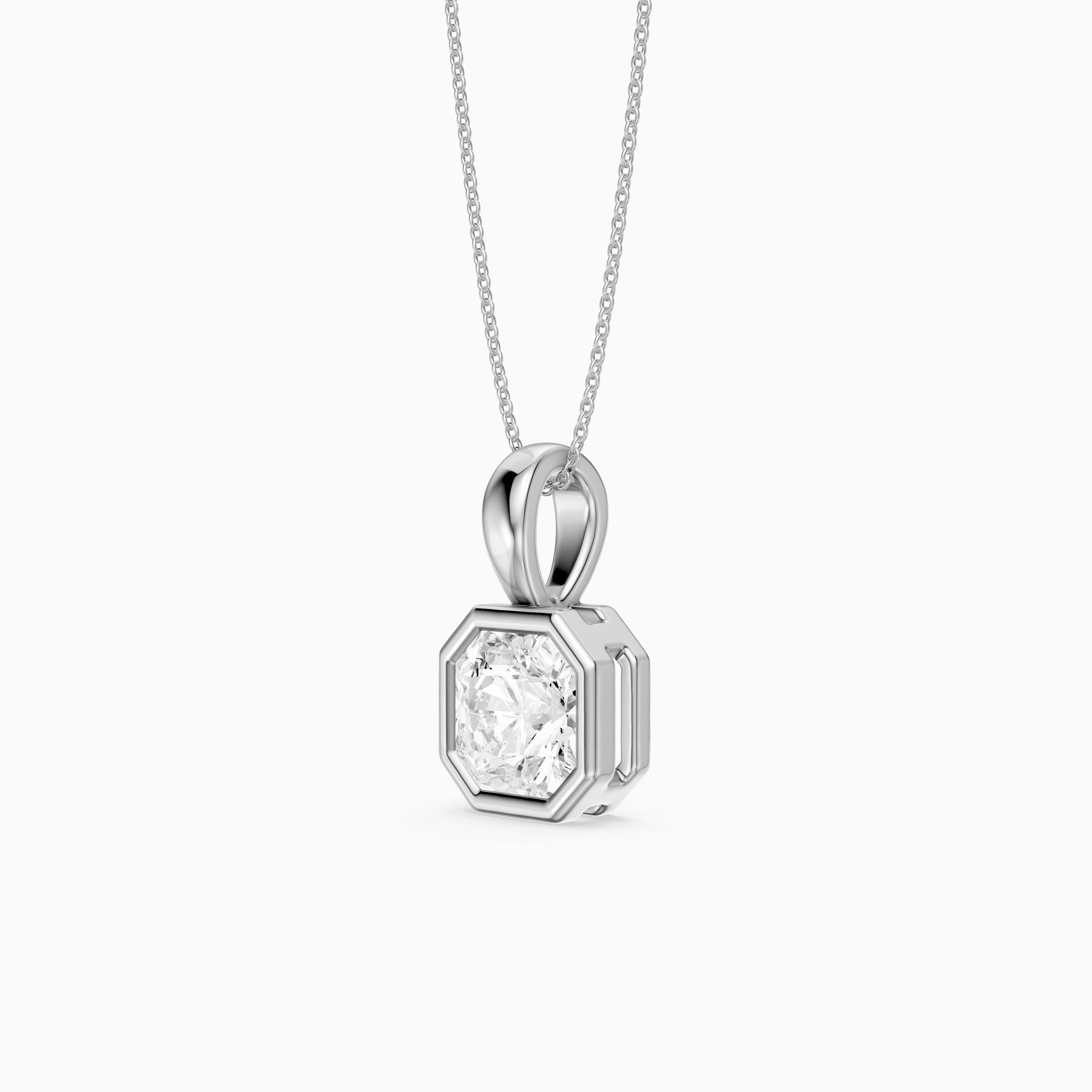 Kylie Square Radiant Bezel Lab Grown Diamond Pendant