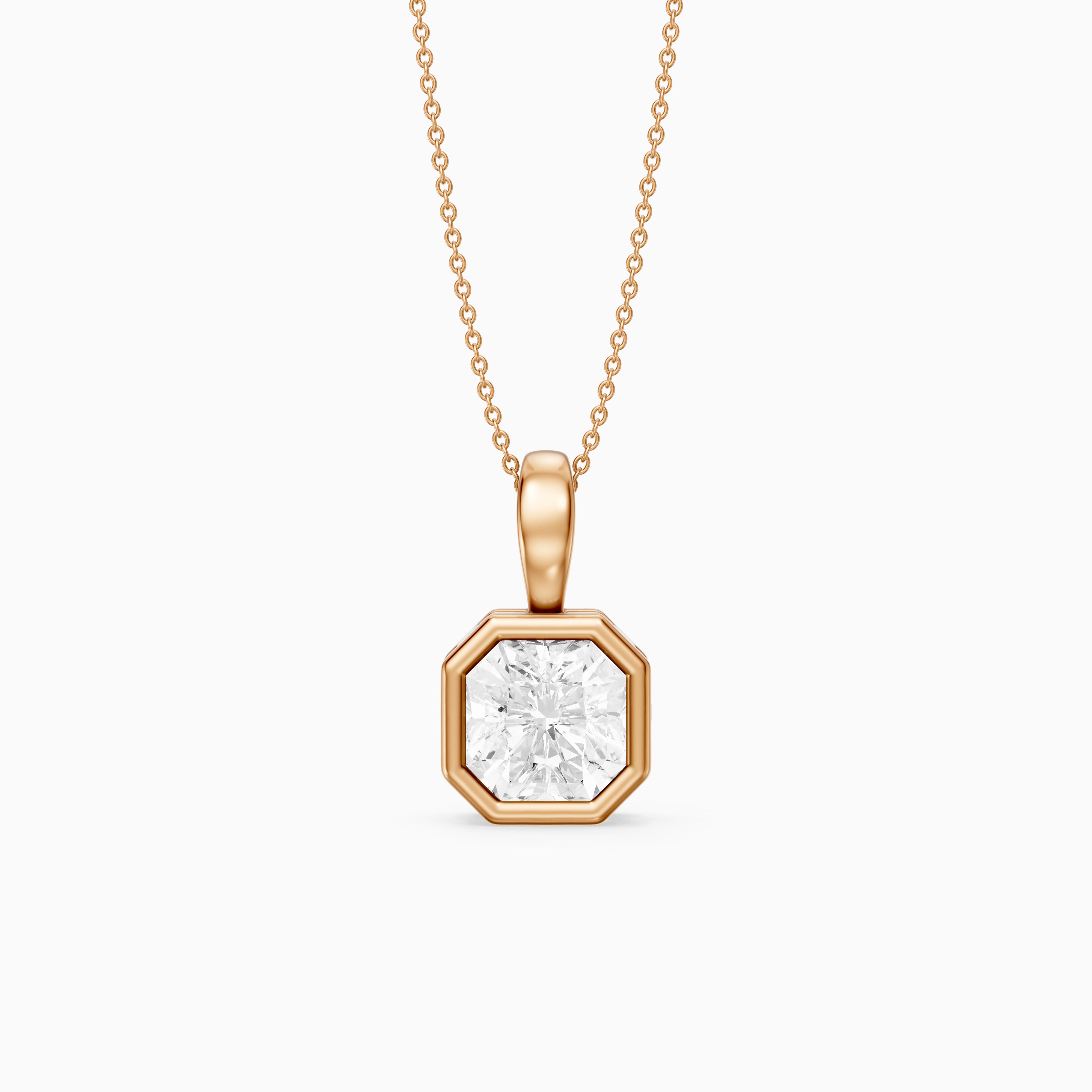 Kylie Square Radiant Bezel Lab Grown Diamond Pendant