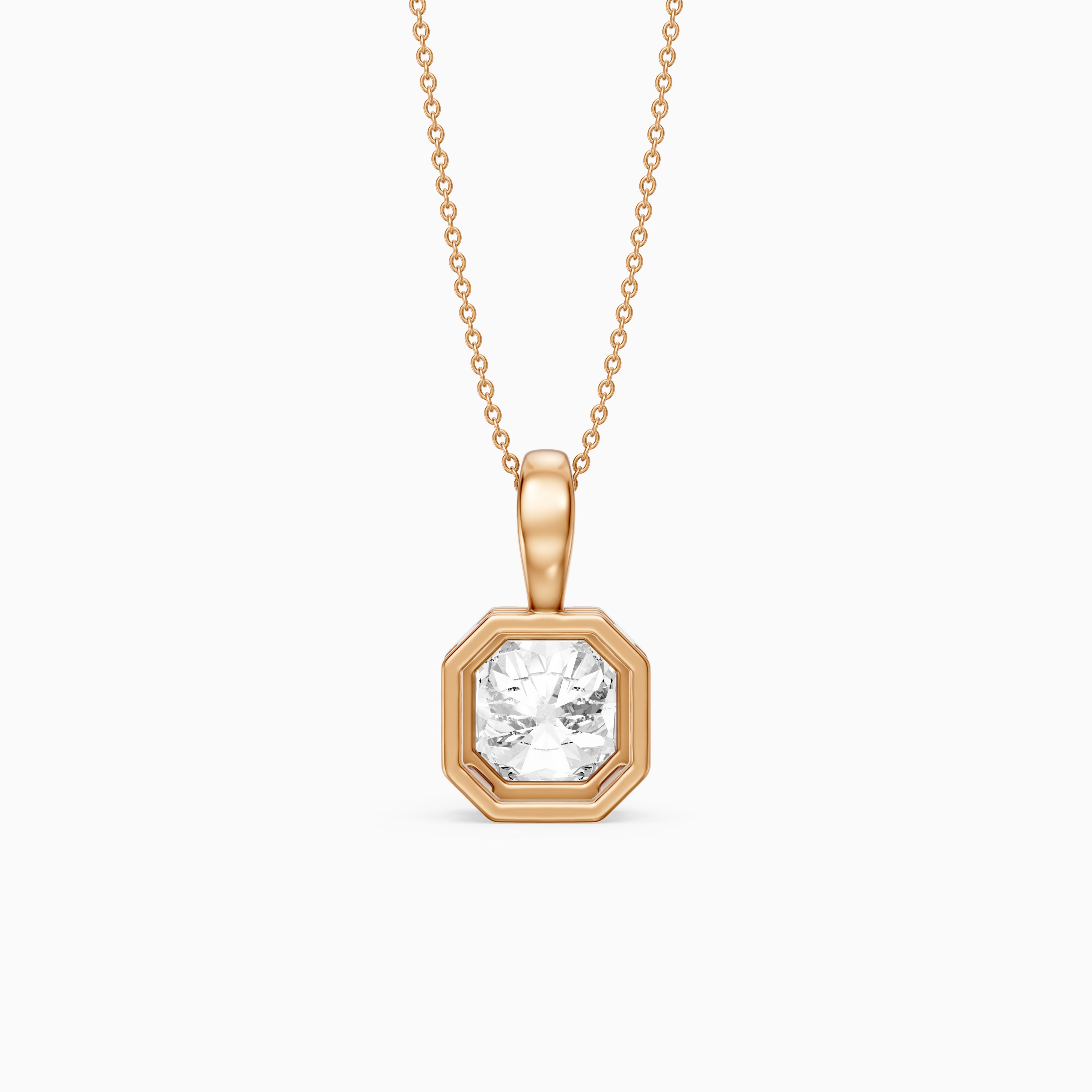 Kylie Square Radiant Bezel Lab Grown Diamond Pendant