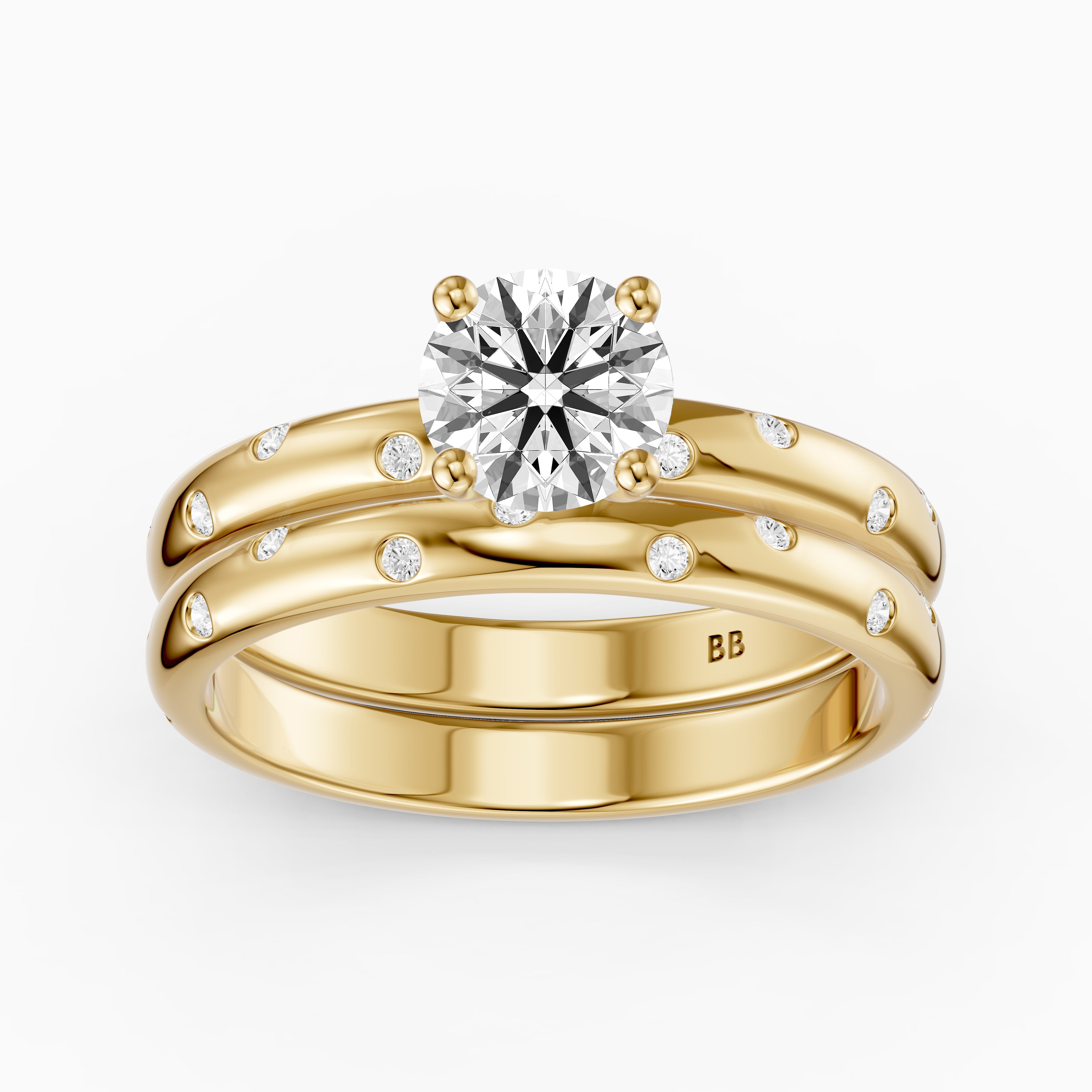 Macy Round Lab Grown Diamond Scattered Star Bridal Set