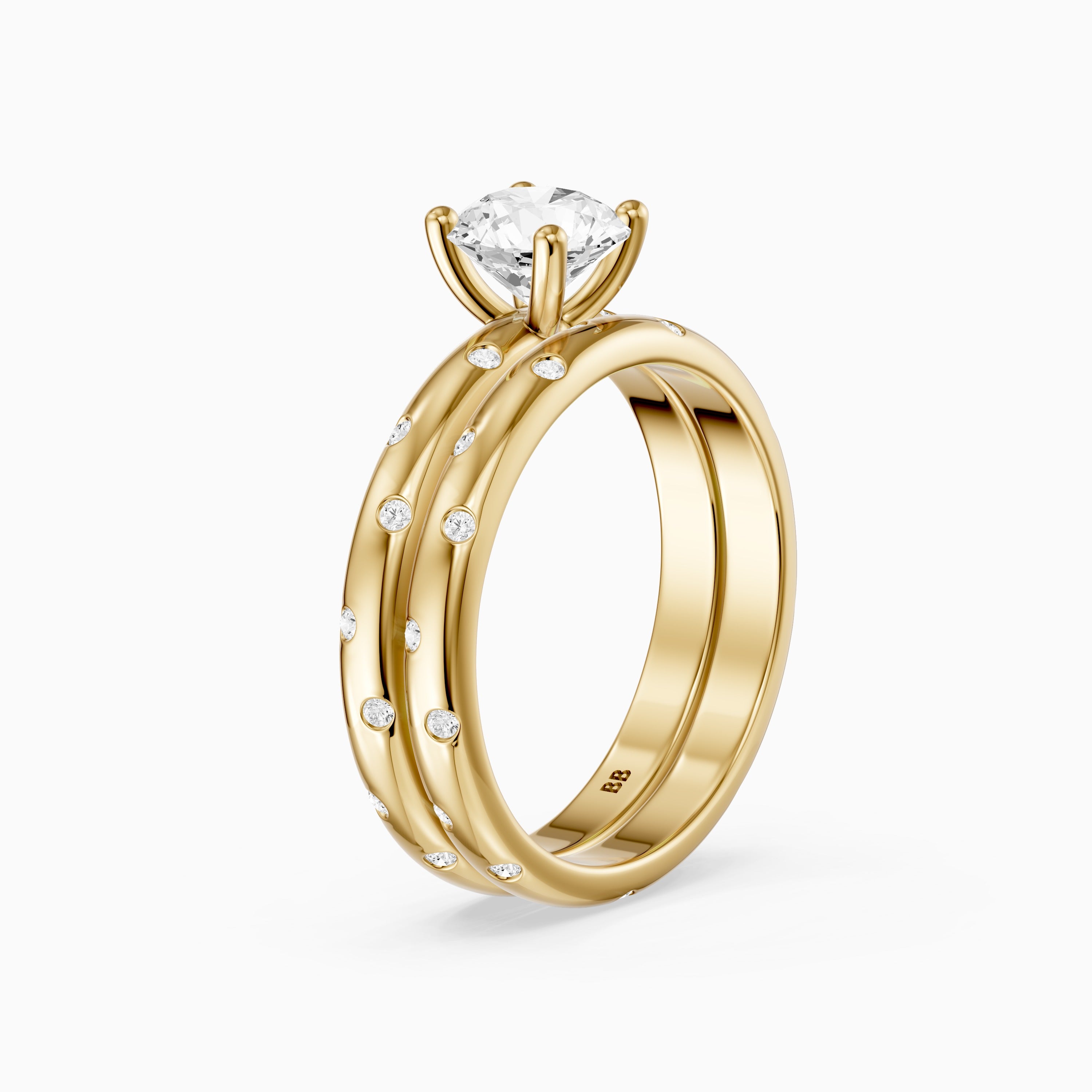 Macy Round Lab Grown Diamond Scattered Star Bridal Set