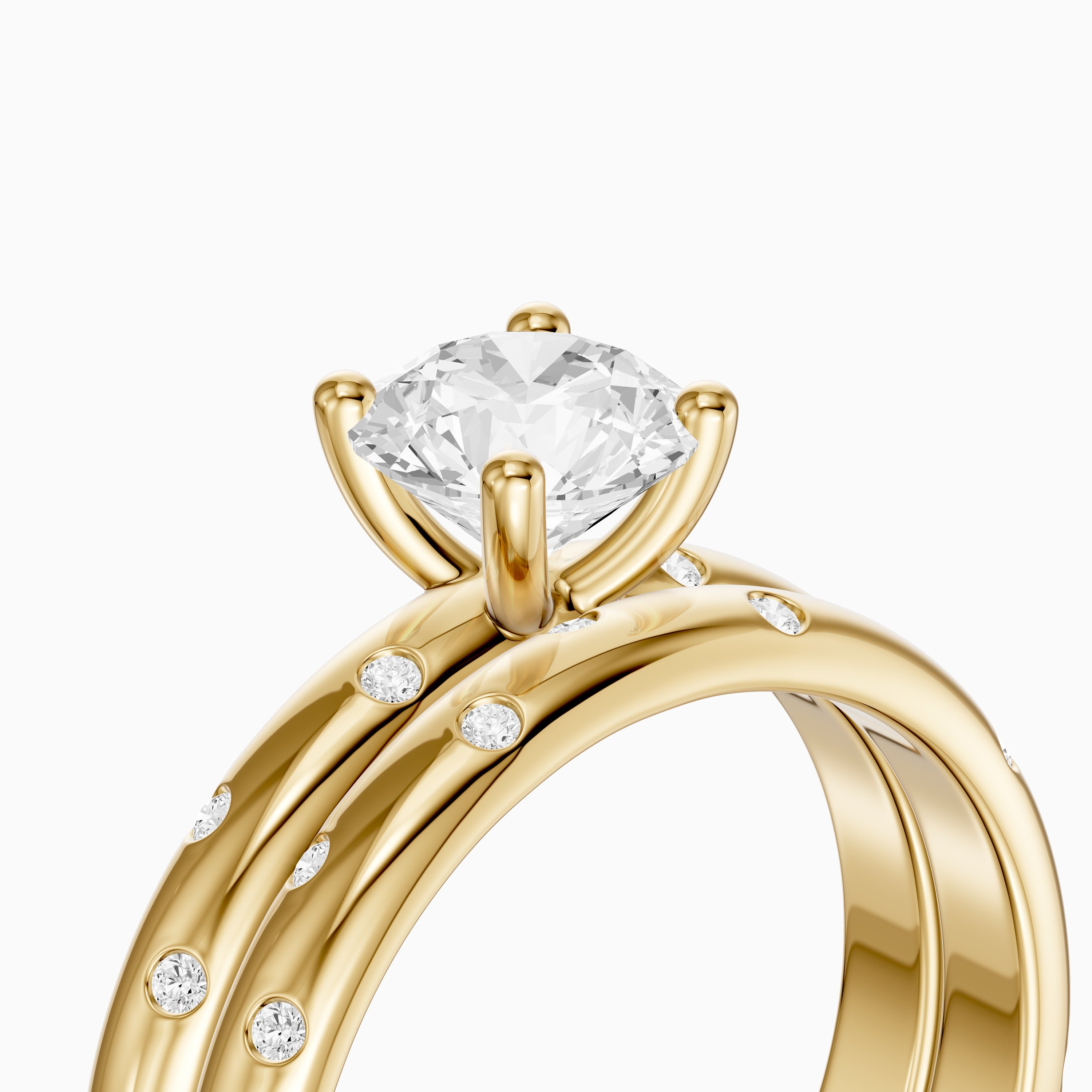 Macy Round Lab Grown Diamond Scattered Star Bridal Set