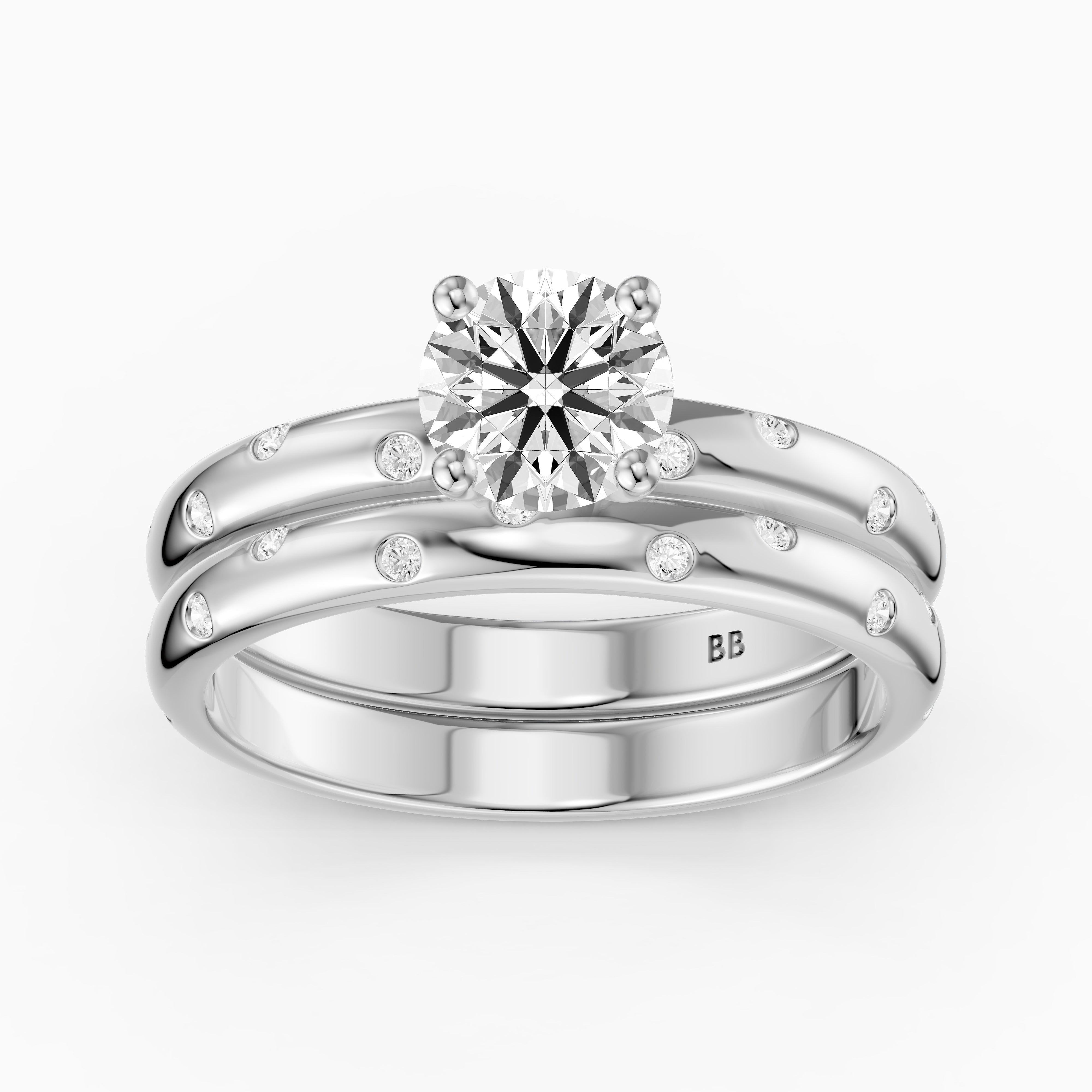 Macy Round Lab Grown Diamond Scattered Star Bridal Set