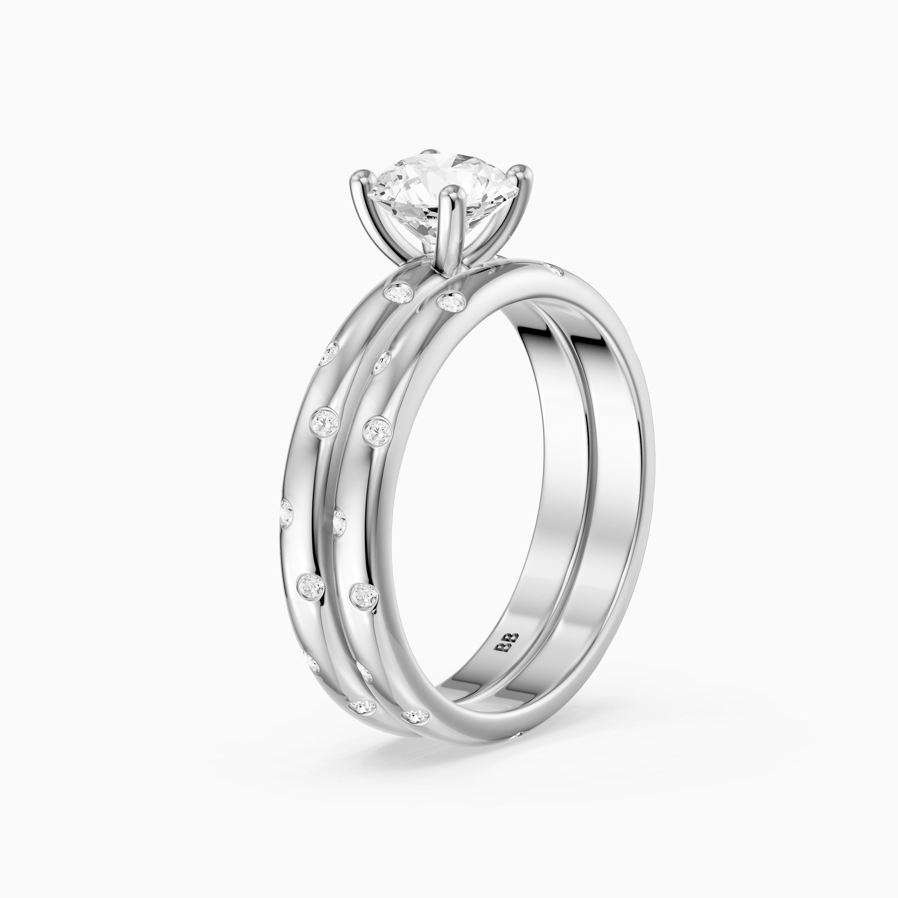 Macy Round Lab Grown Diamond Scattered Star Bridal Set