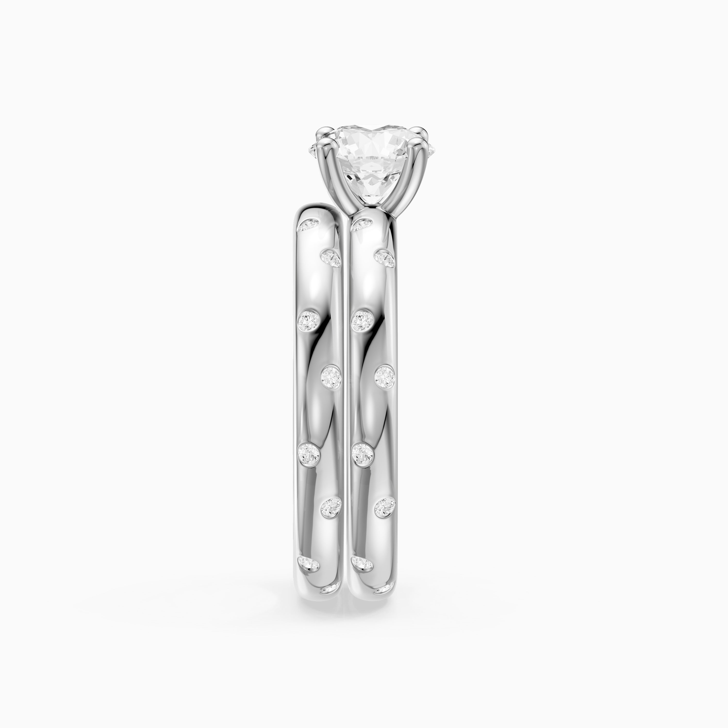 Macy Round Lab Grown Diamond Scattered Star Bridal Set