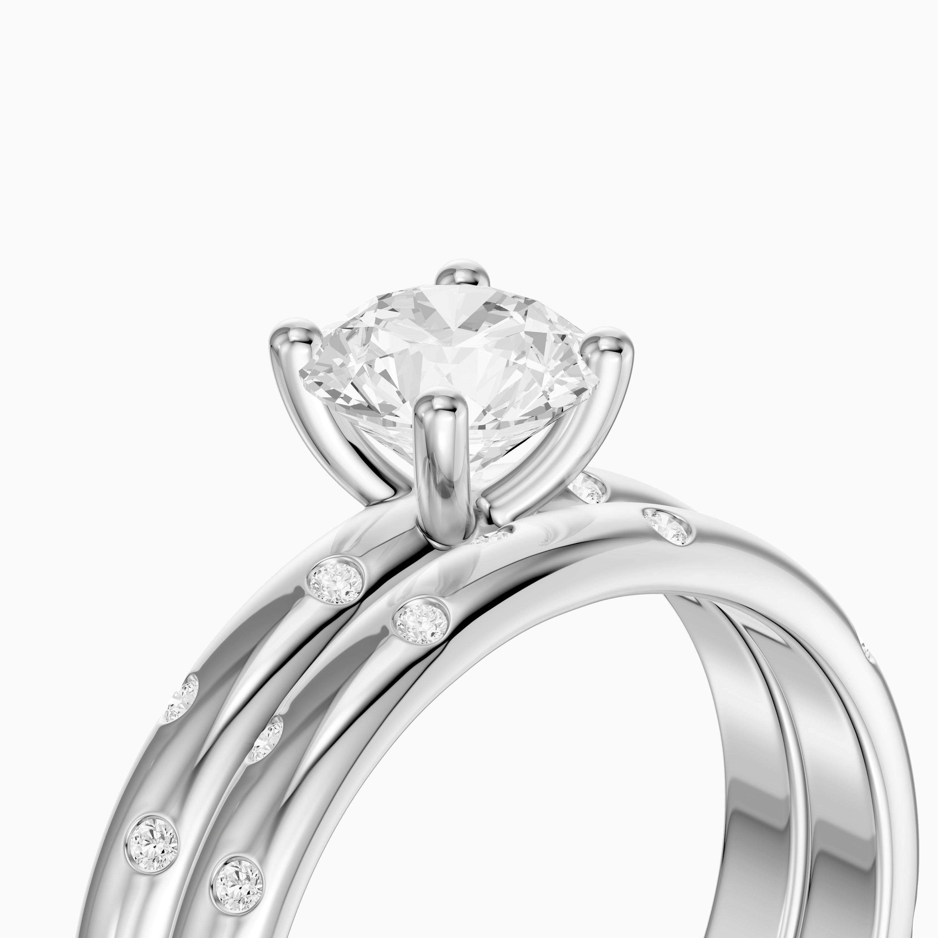 Macy Round Lab Grown Diamond Scattered Star Bridal Set