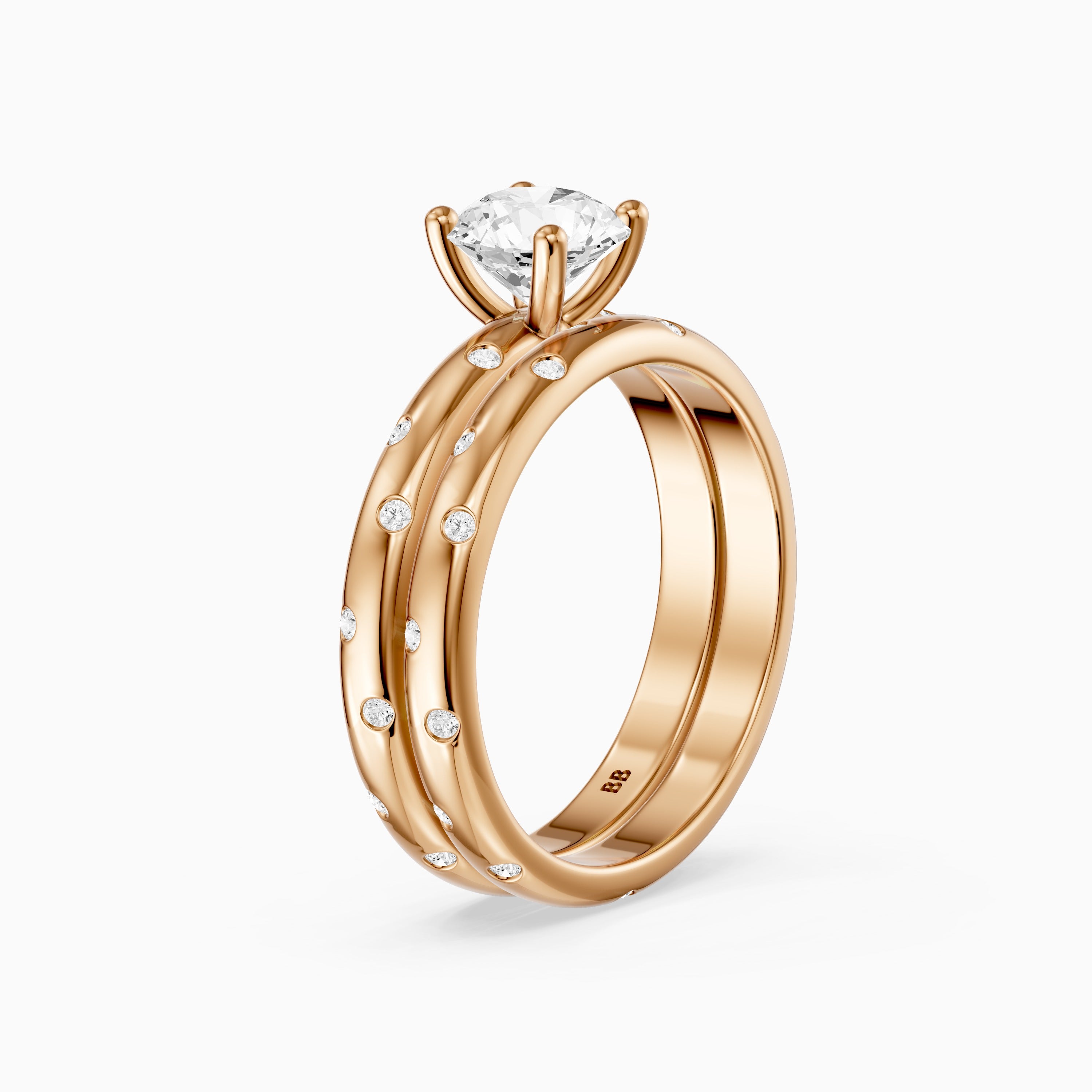 Macy Round Lab Grown Diamond Scattered Star Bridal Set