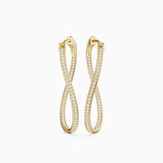 Katia Round Lab Grown Diamond Channel Set Wavy Hoop Earrings