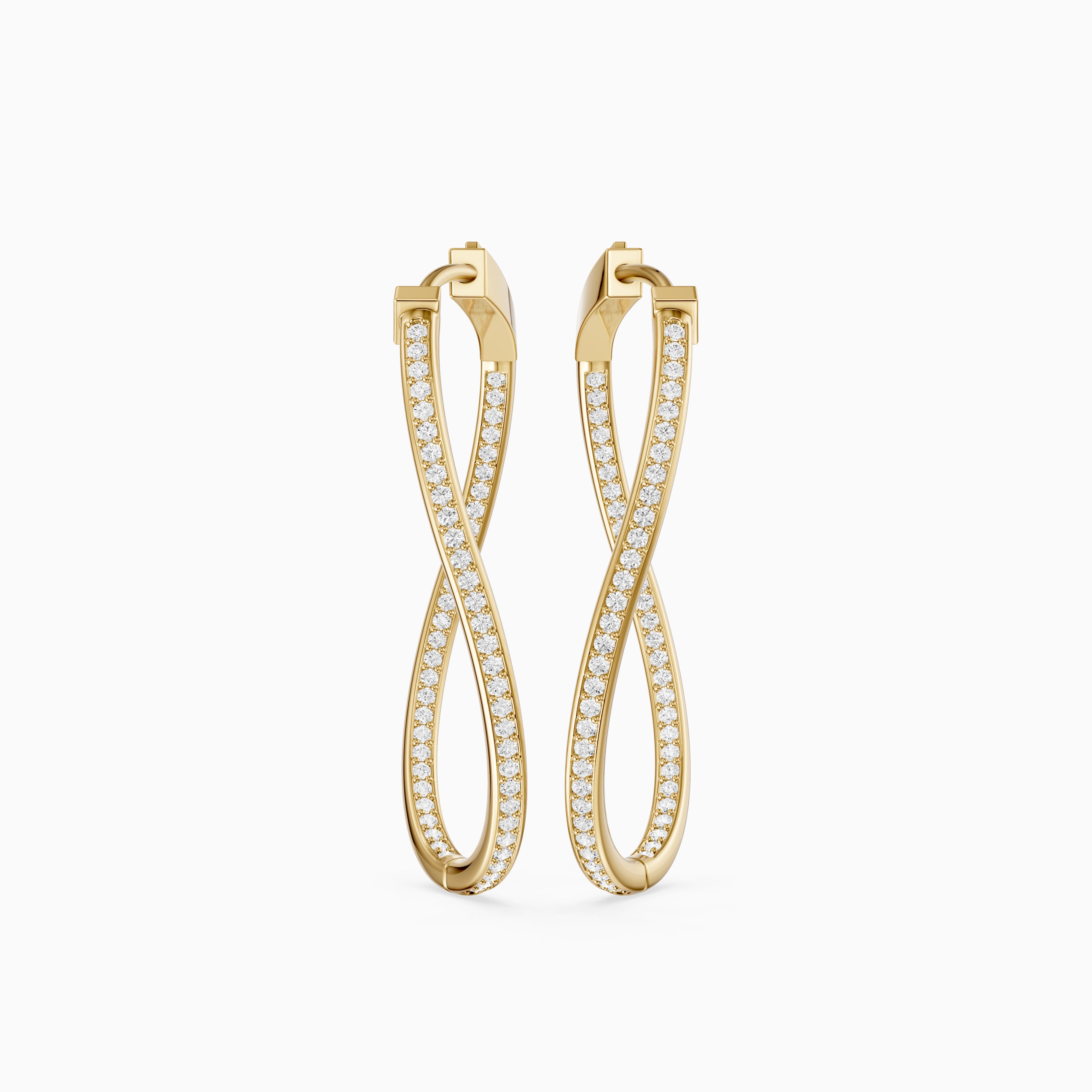 Katia Round Lab Grown Diamond Channel Set Wavy Hoop Earrings