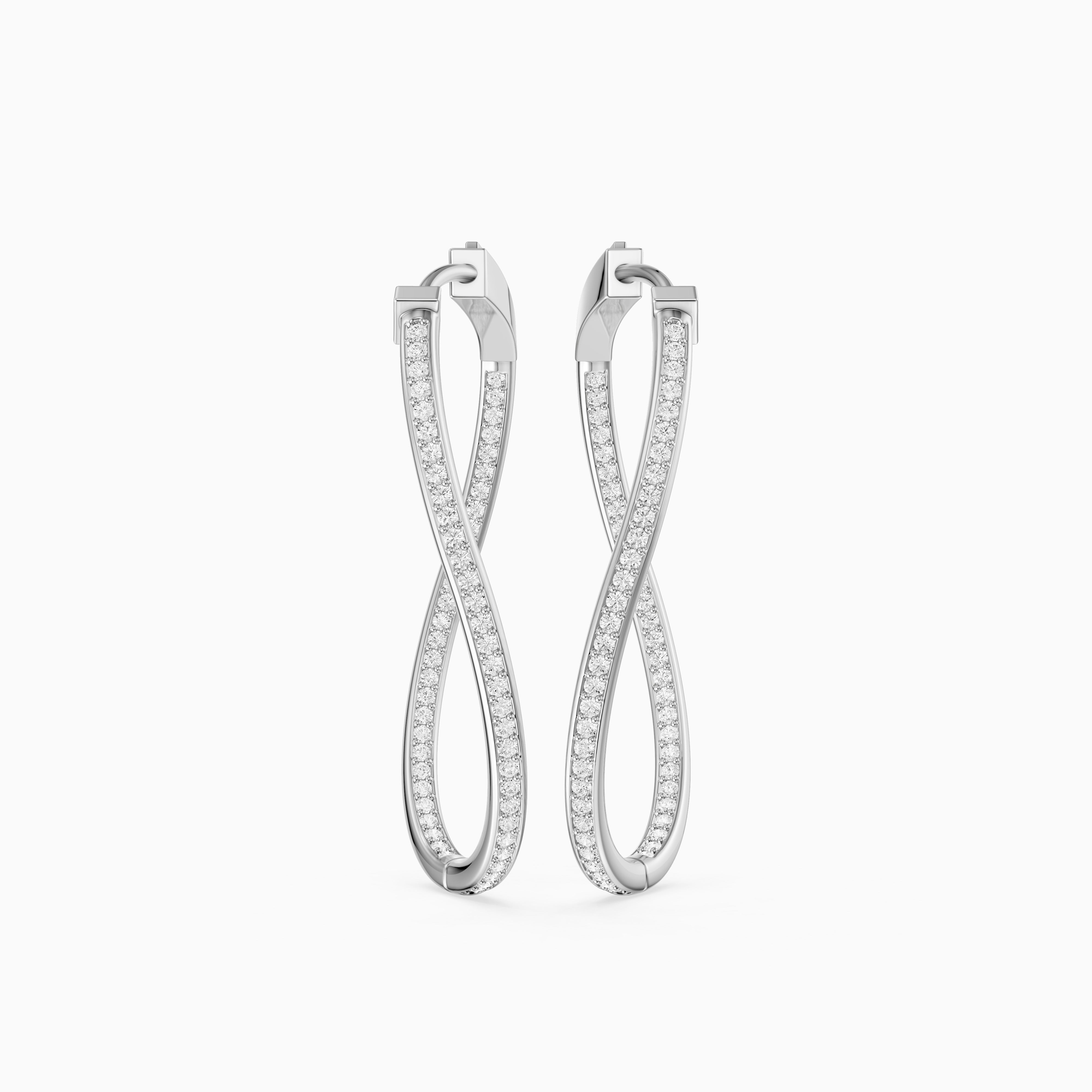 Katia Round Lab Grown Diamond Channel Set Wavy Hoop Earrings