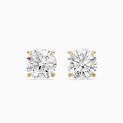 Roos Round Cut Lab Grown Diamond Four Prong Martini Earrings