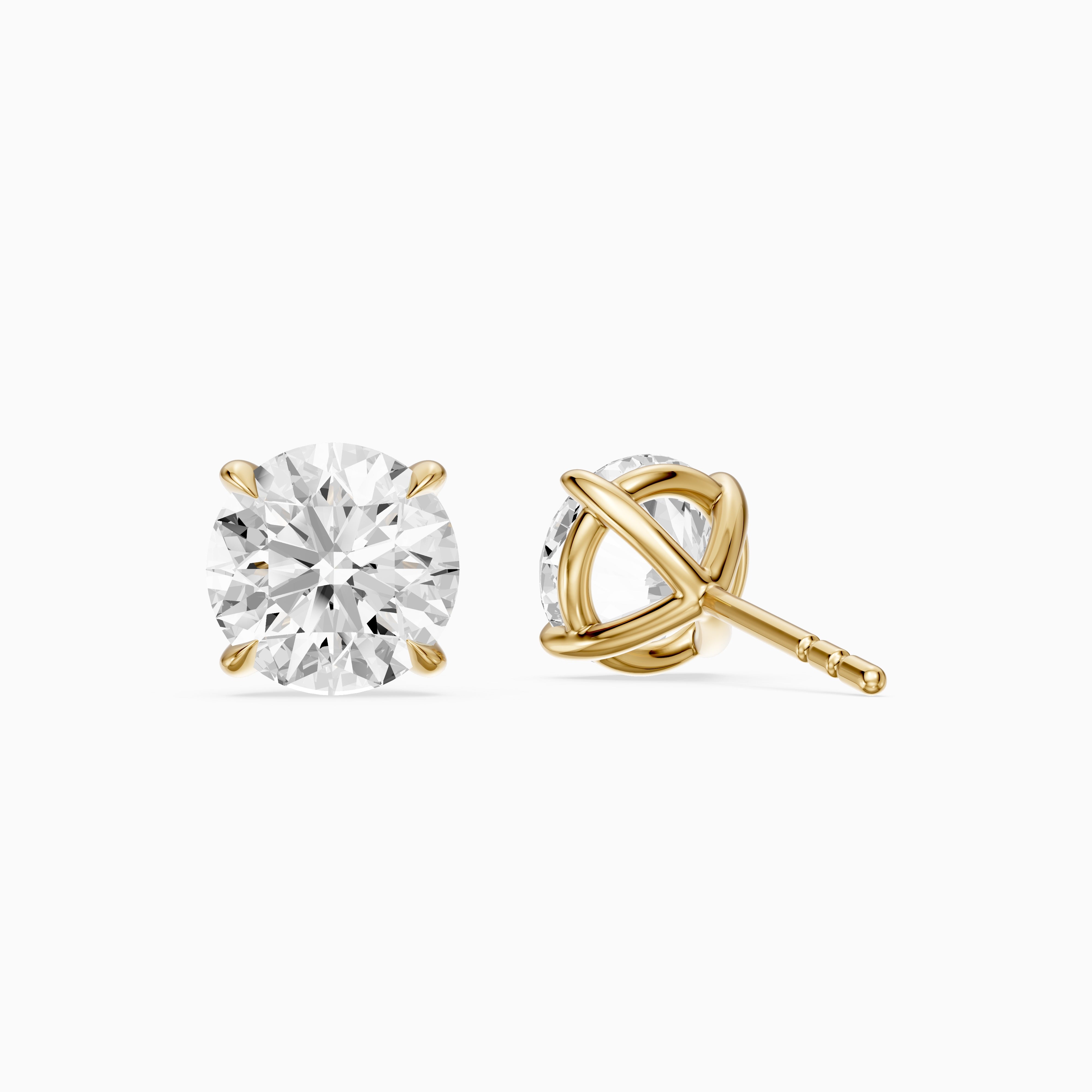 Roos Round Cut Lab Grown Diamond Four Prong Martini Earrings