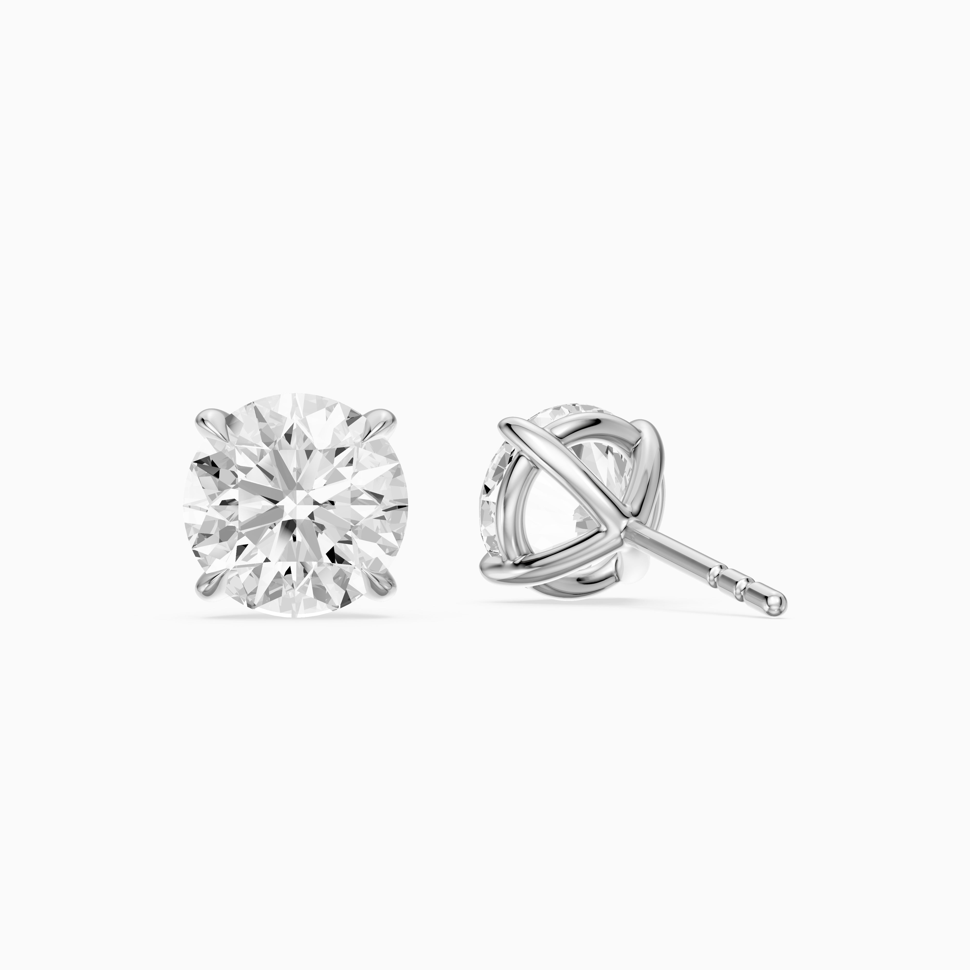 Roos Round Cut Lab Grown Diamond Four Prong Martini Earrings
