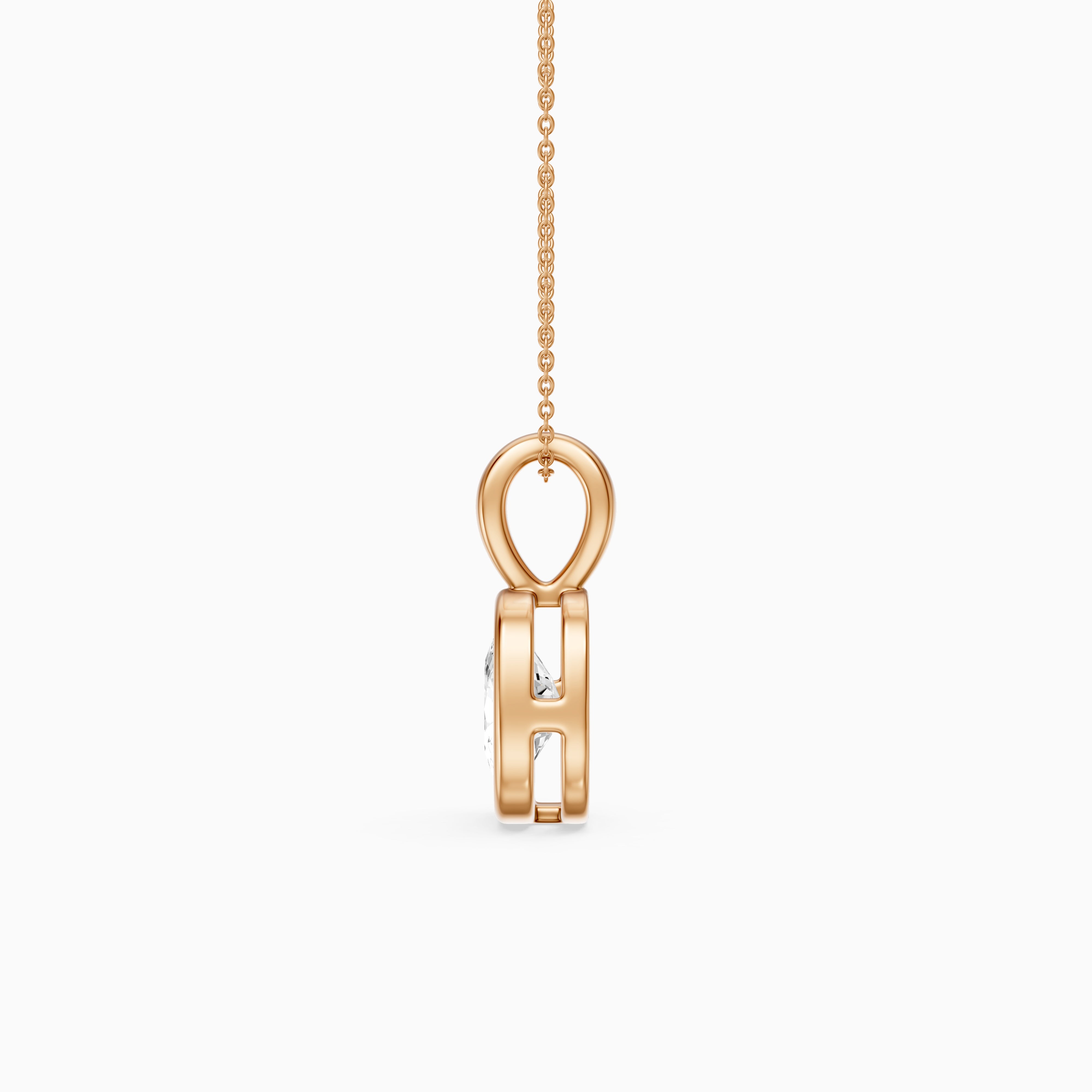 Lizzy Elongated Cushion Bezel Lab Grown Diamond Solitaire Pendant
