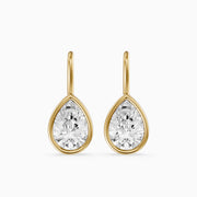 Brinley Bezel Set Pear Lab Grown Diamond Drop Earrings