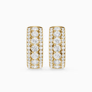 Karla Three Row Round Lab Grown Diamond Hoop Earrings