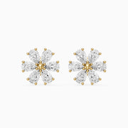 Oliwia Pear Cut Lab Grown Diamond Floral Cluster Stud Earrings