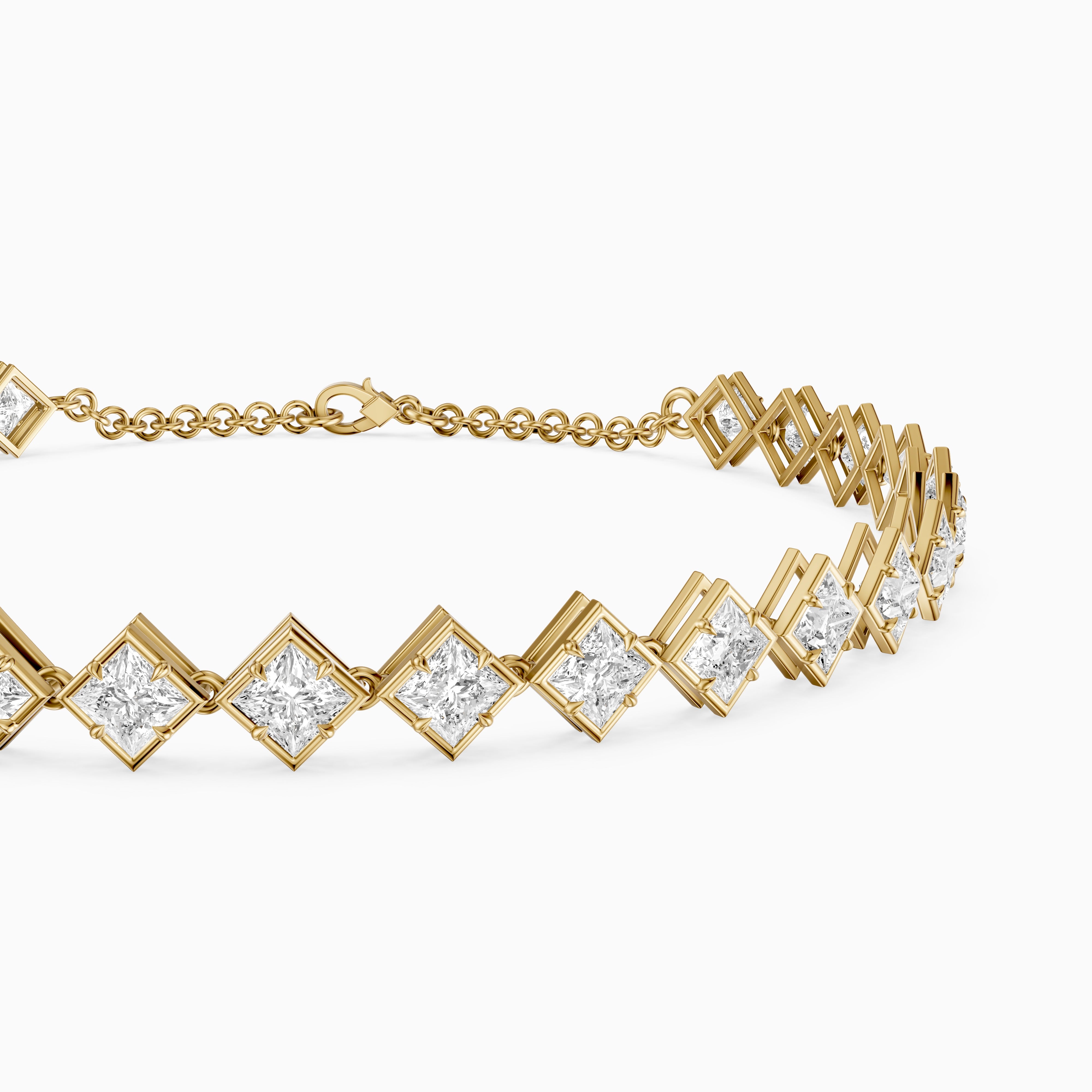 Laken East West Princess Cut Lab Grown Diamond Tennis Bracelet