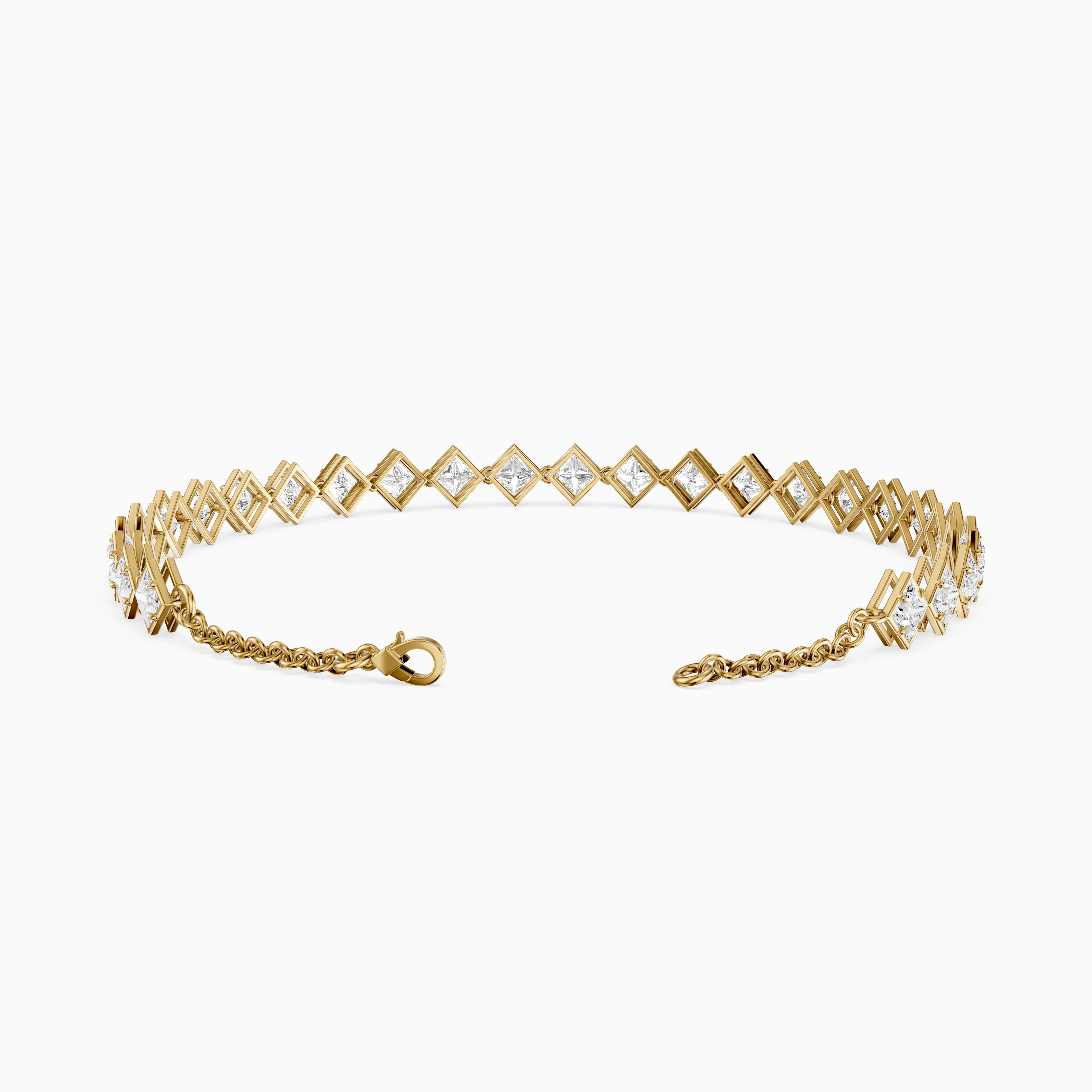 Laken East West Princess Cut Lab Grown Diamond Tennis Bracelet
