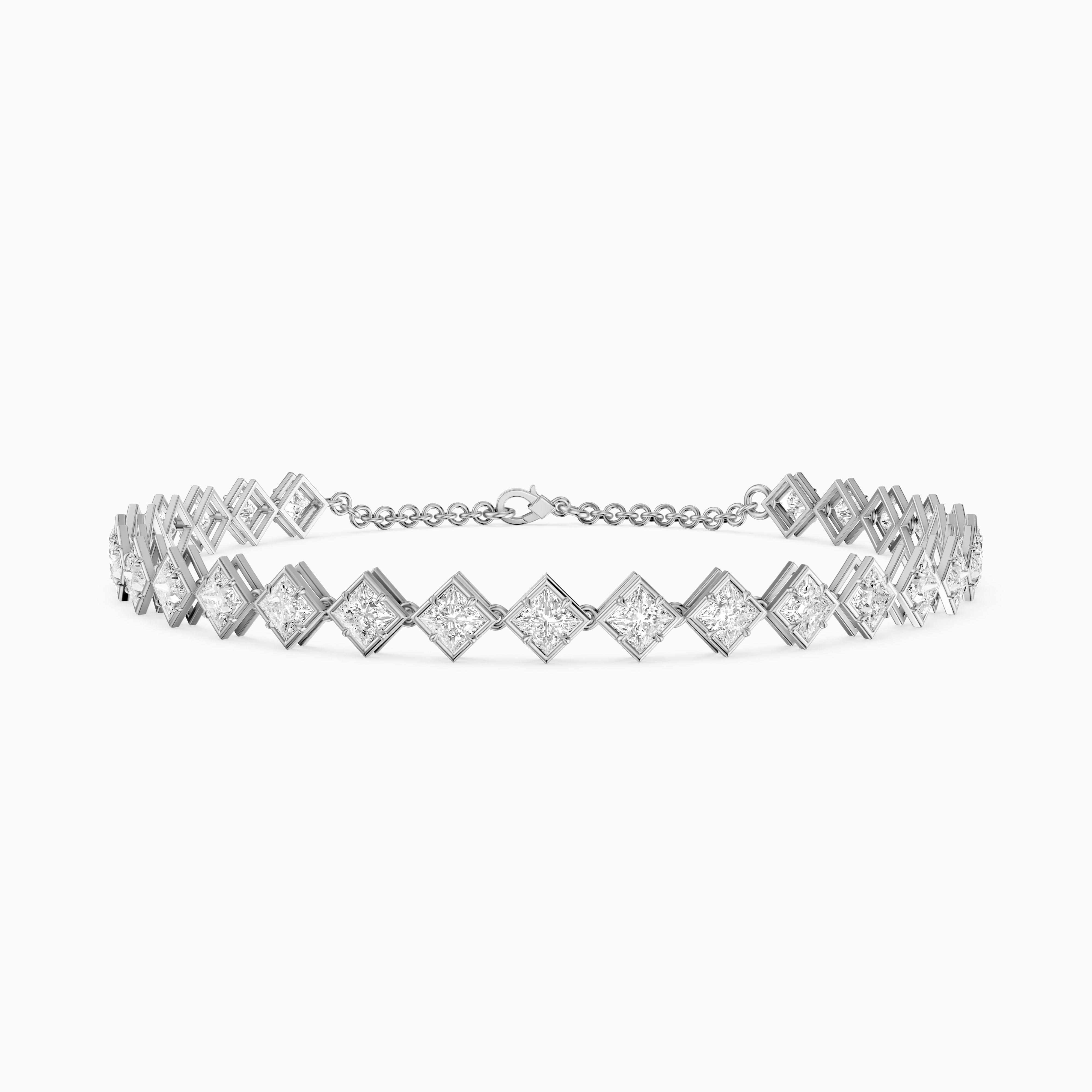 Laken East West Princess Cut Lab Grown Diamond Tennis Bracelet