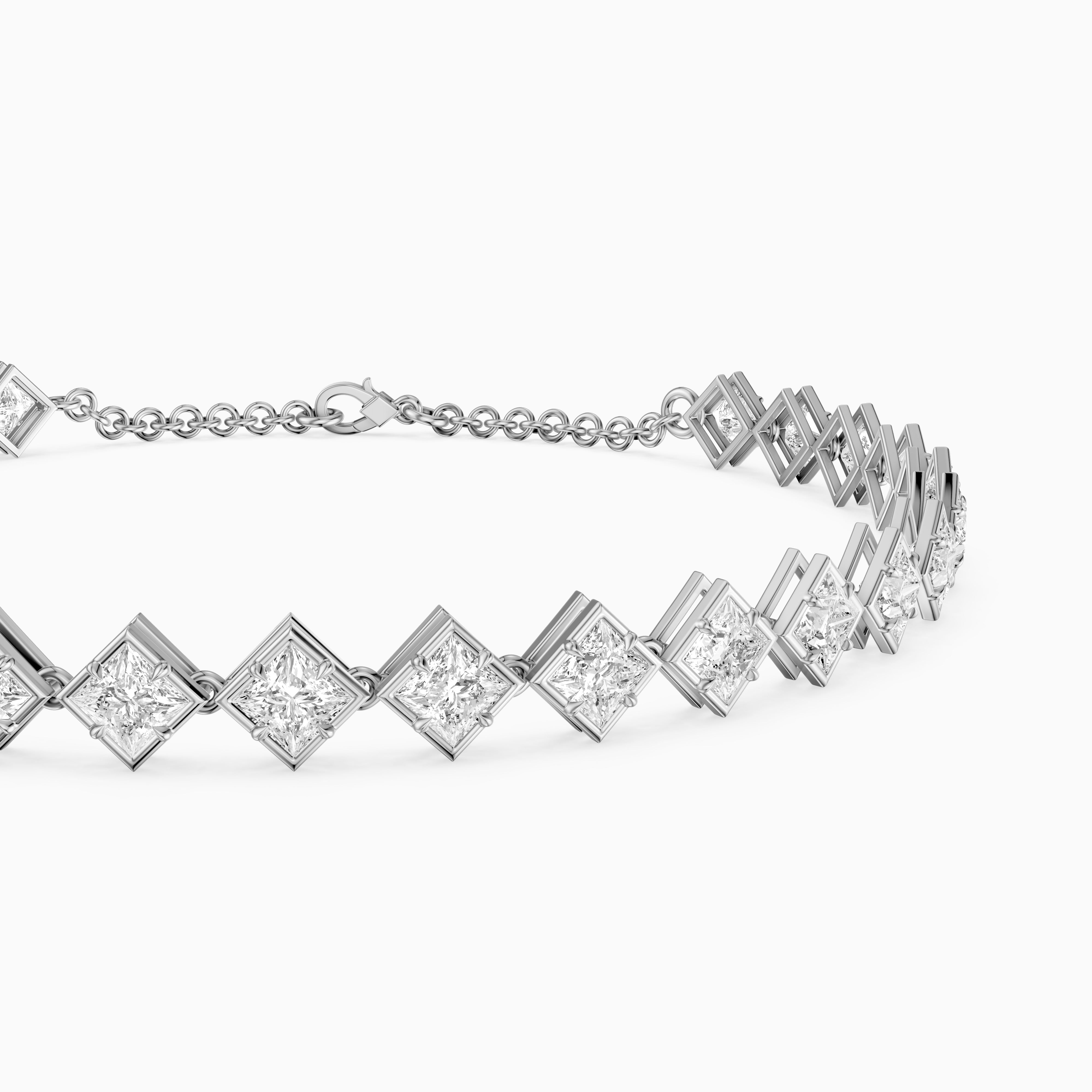 Laken East West Princess Cut Lab Grown Diamond Tennis Bracelet
