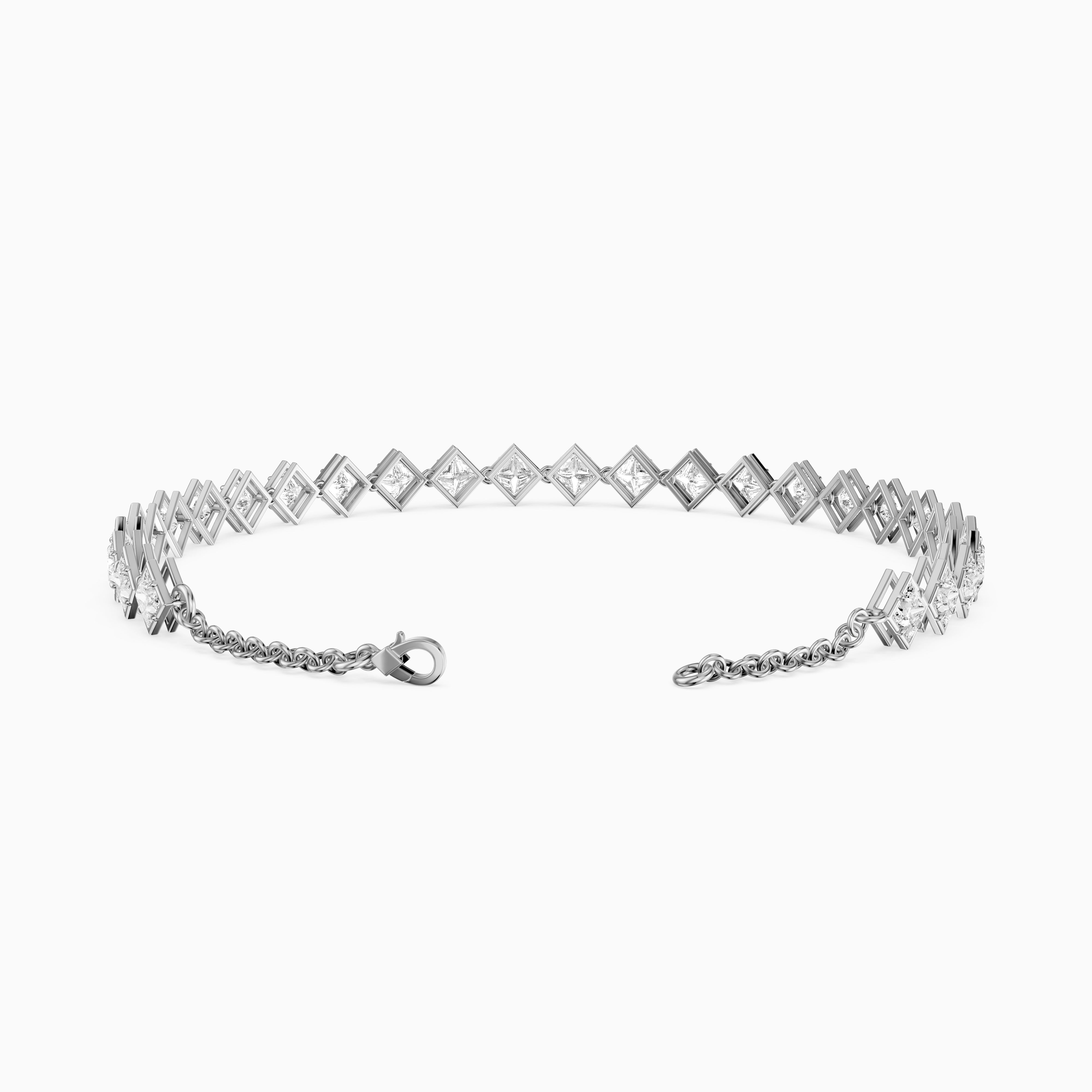 Laken East West Princess Cut Lab Grown Diamond Tennis Bracelet