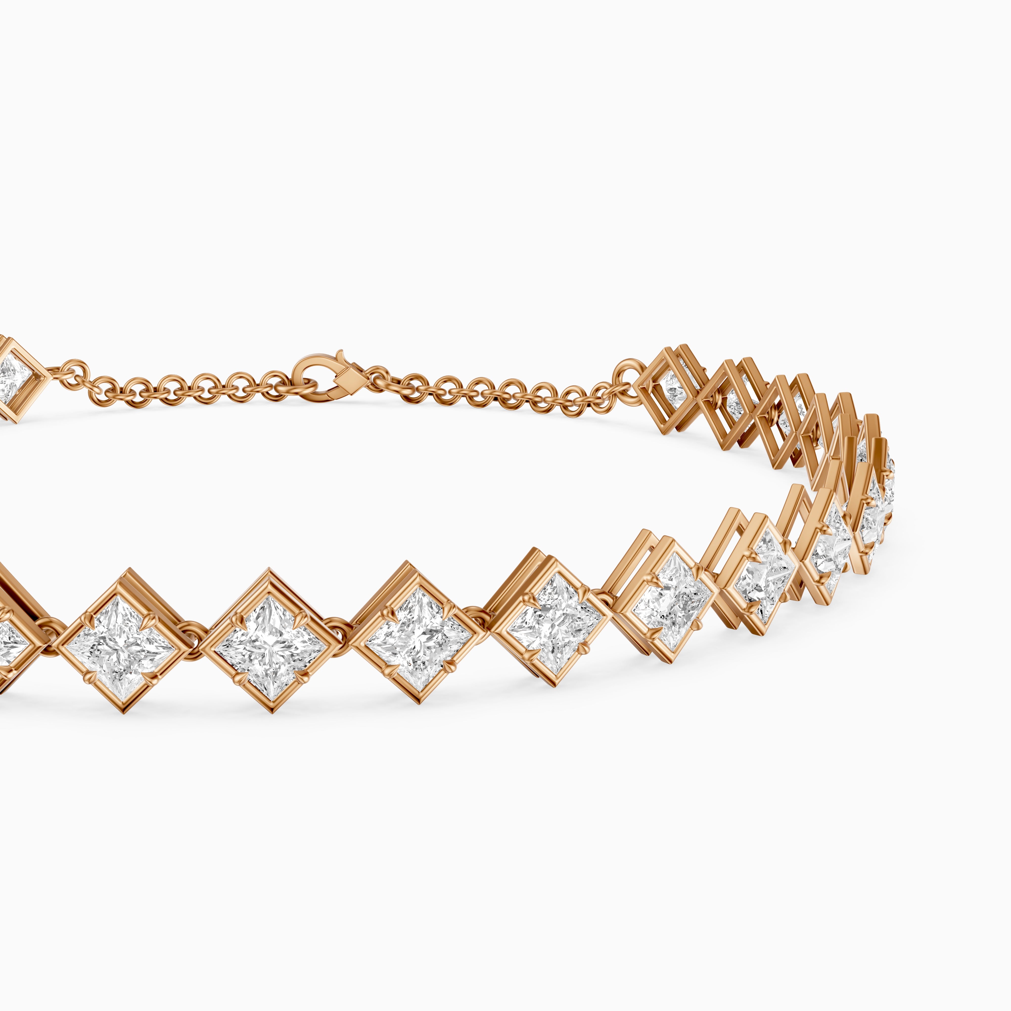 Laken East West Princess Cut Lab Grown Diamond Tennis Bracelet