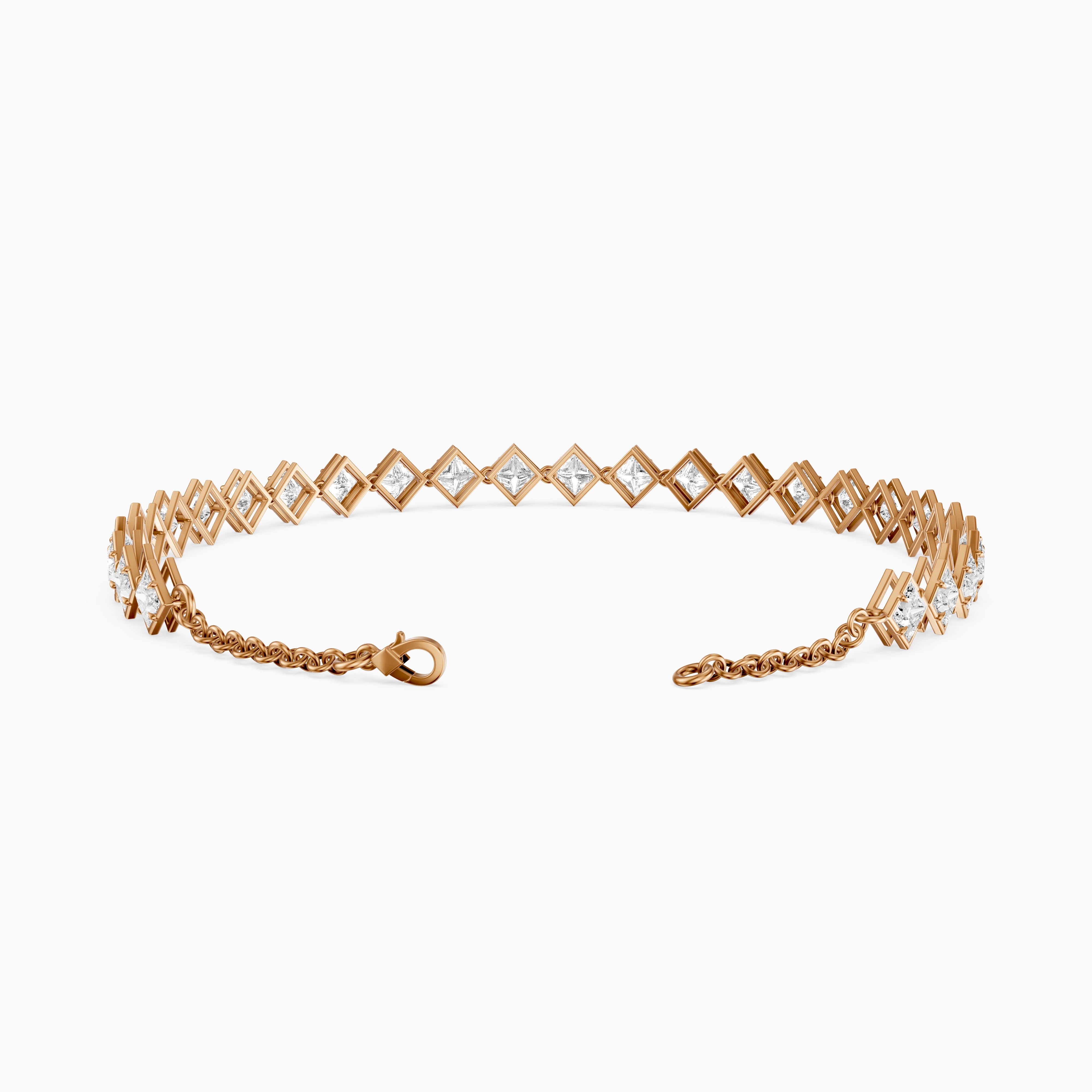 Laken East West Princess Cut Lab Grown Diamond Tennis Bracelet