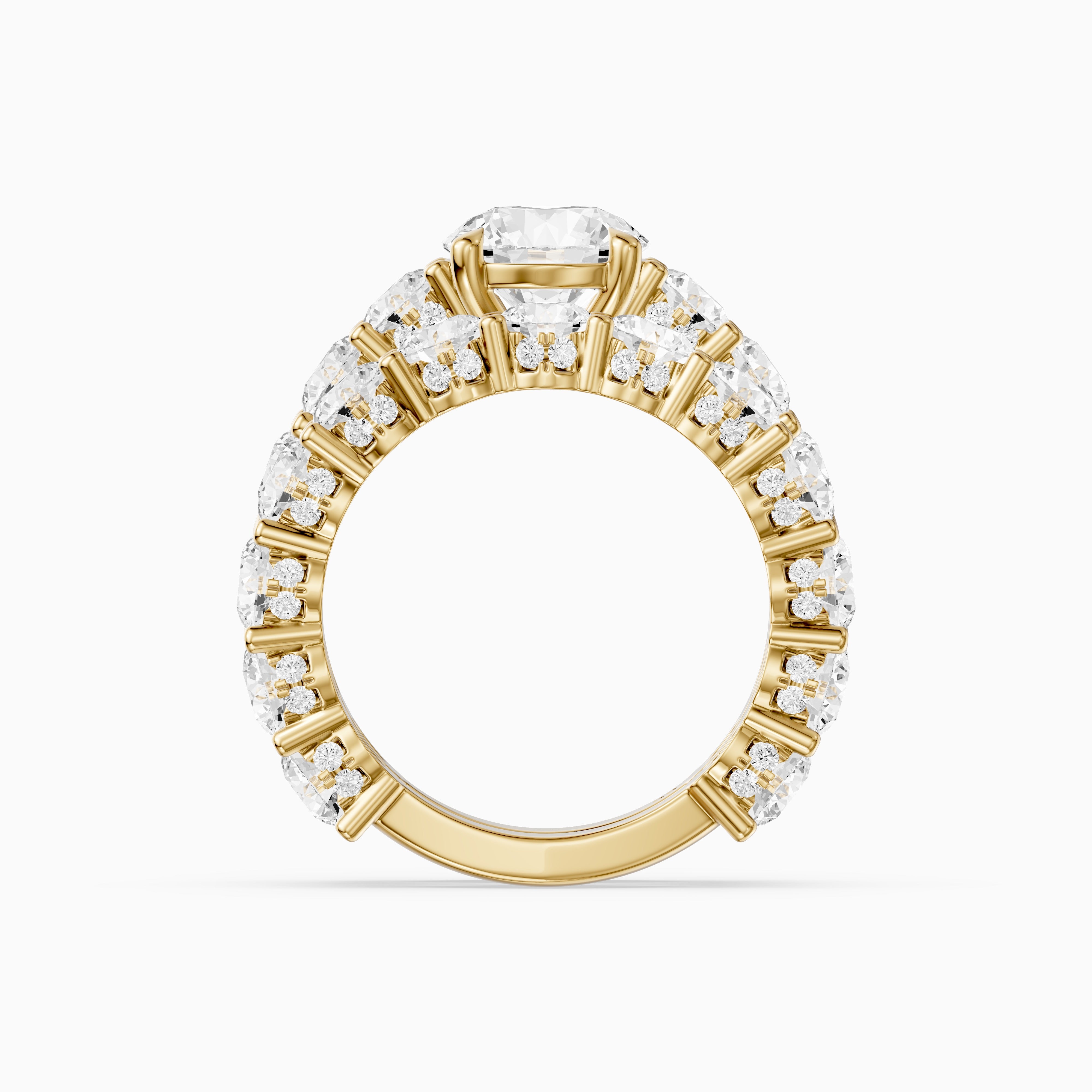 Rylie Round Lab Grown Diamond Cluster Eternity Bridal Set