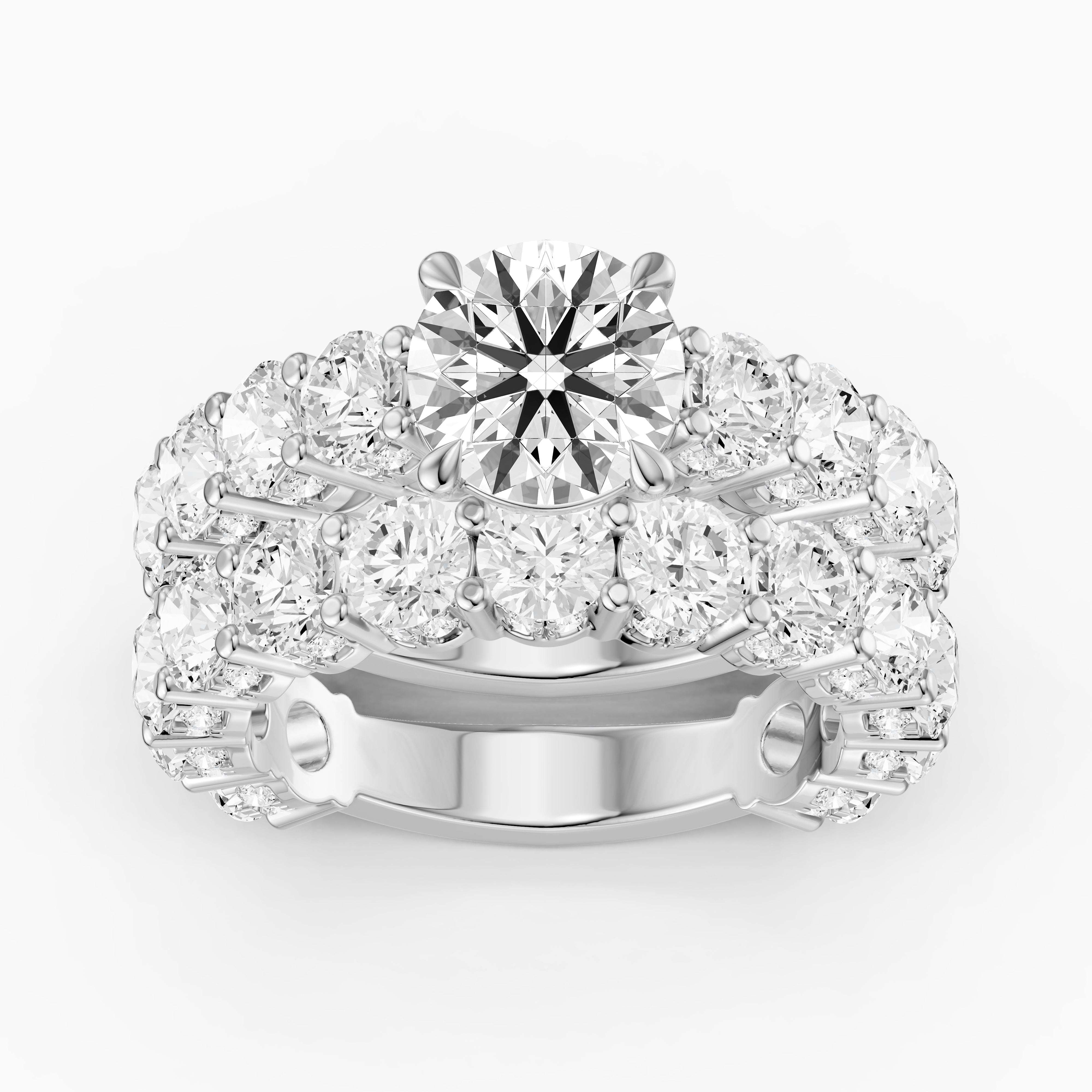Rylie Round Lab Grown Diamond Cluster Eternity Bridal Set