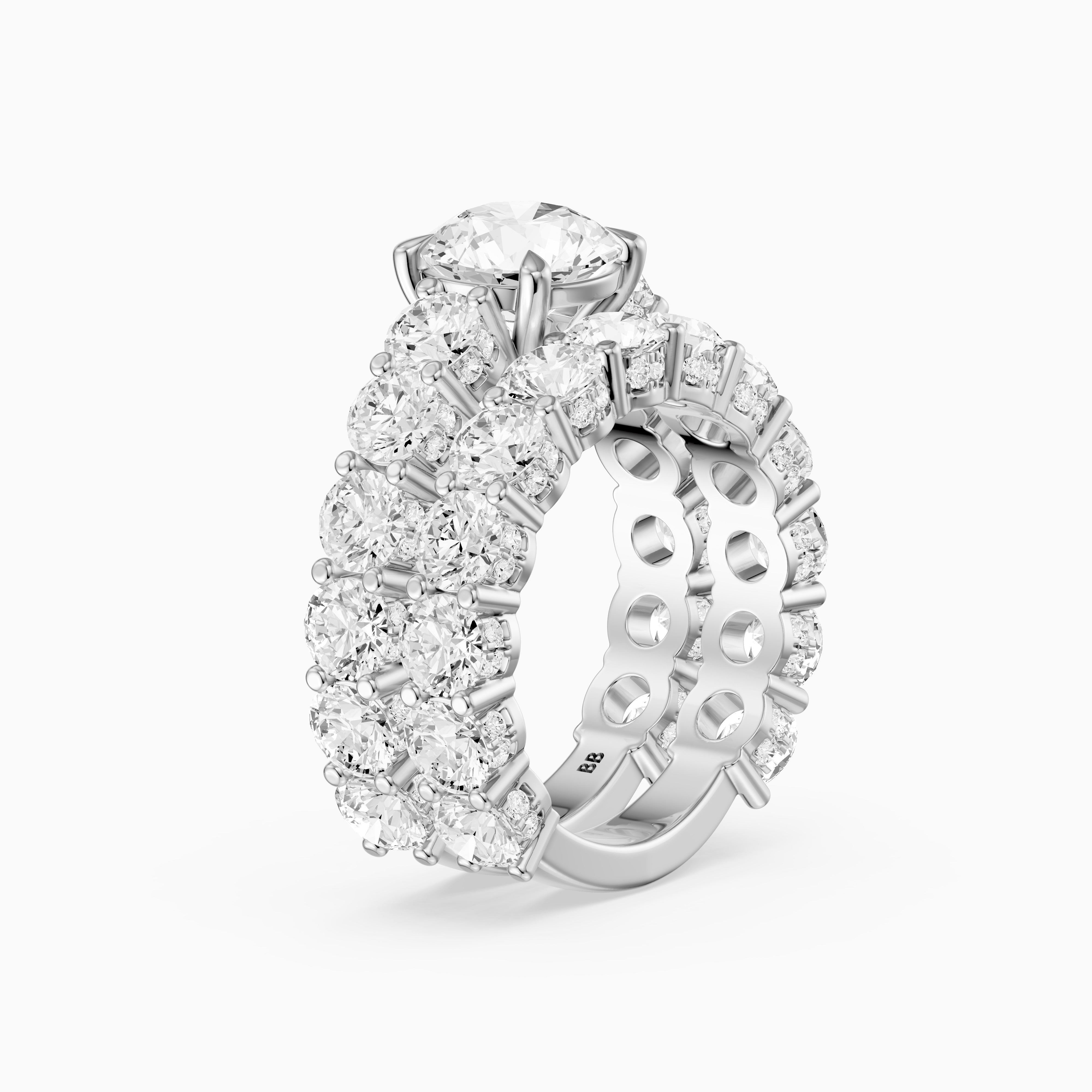 Rylie Round Lab Grown Diamond Cluster Eternity Bridal Set