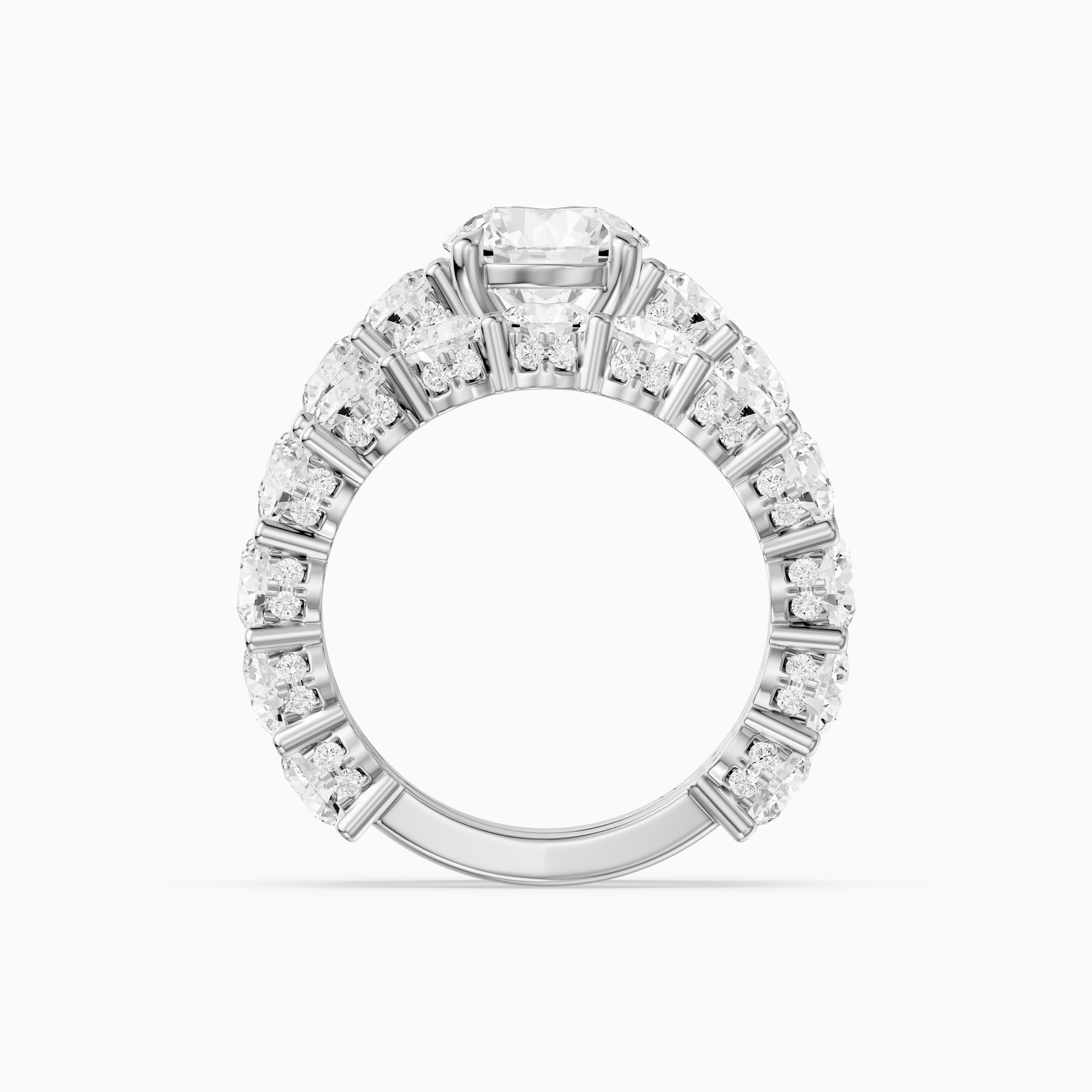 Rylie Round Lab Grown Diamond Cluster Eternity Bridal Set