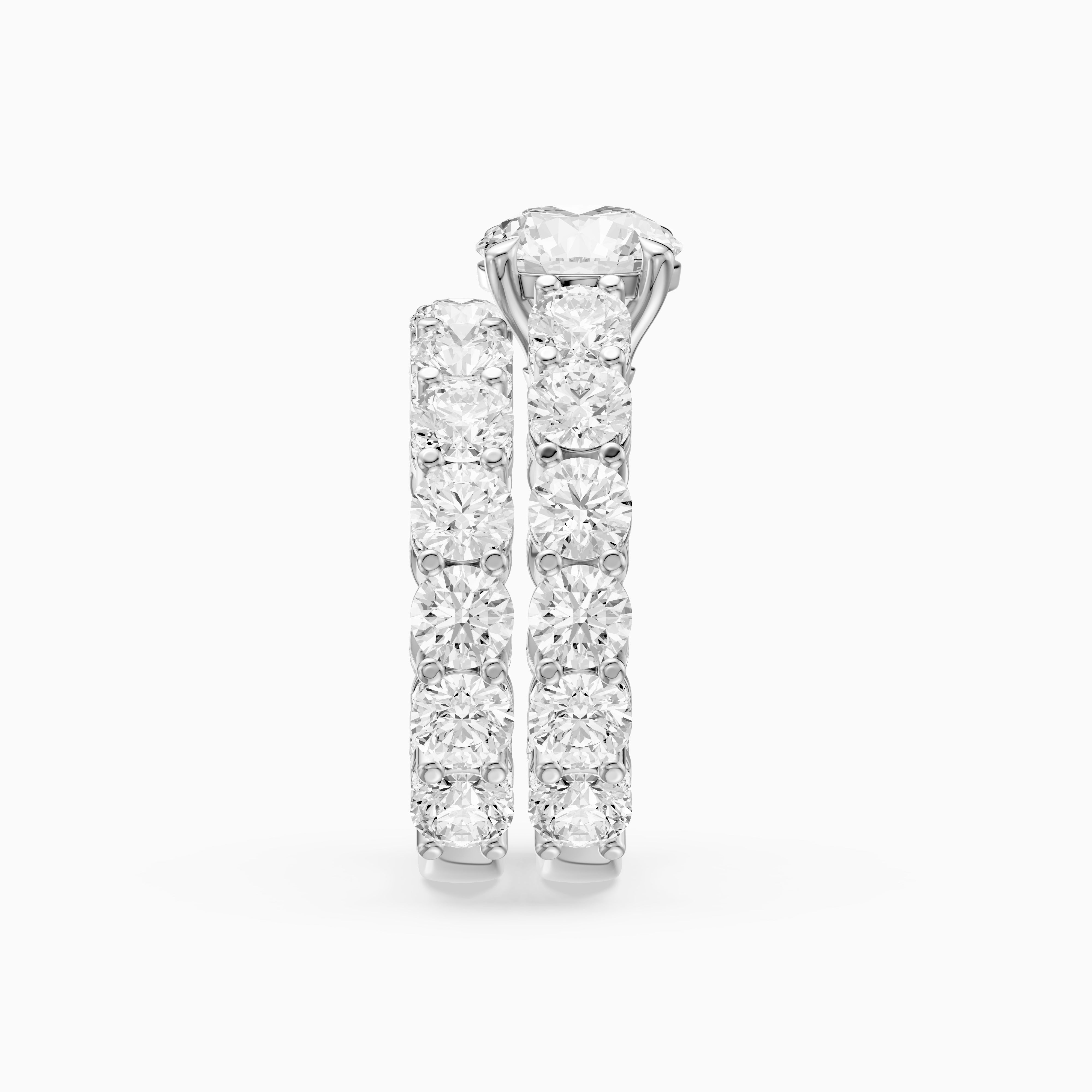 Rylie Round Lab Grown Diamond Cluster Eternity Bridal Set