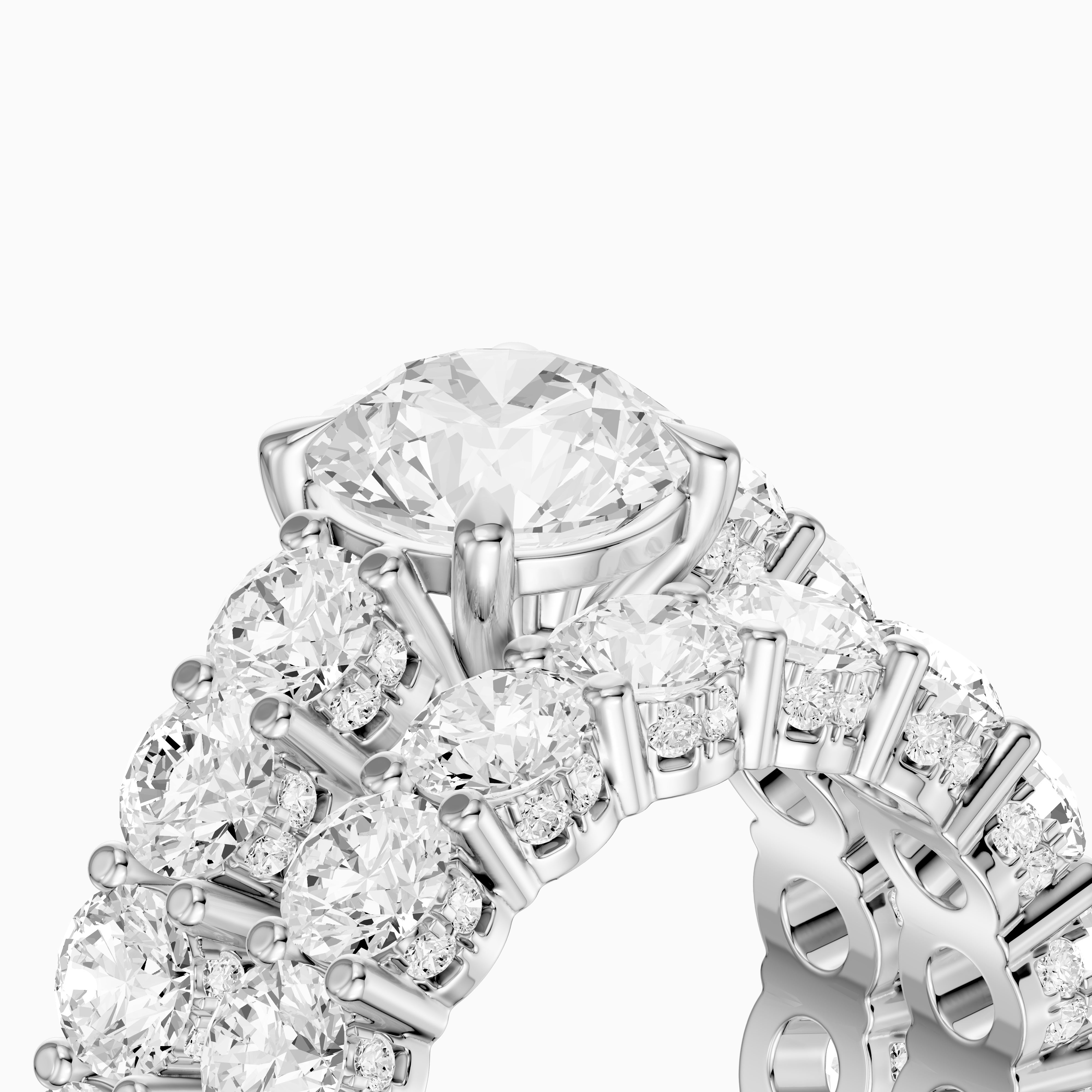 Rylie Round Lab Grown Diamond Cluster Eternity Bridal Set