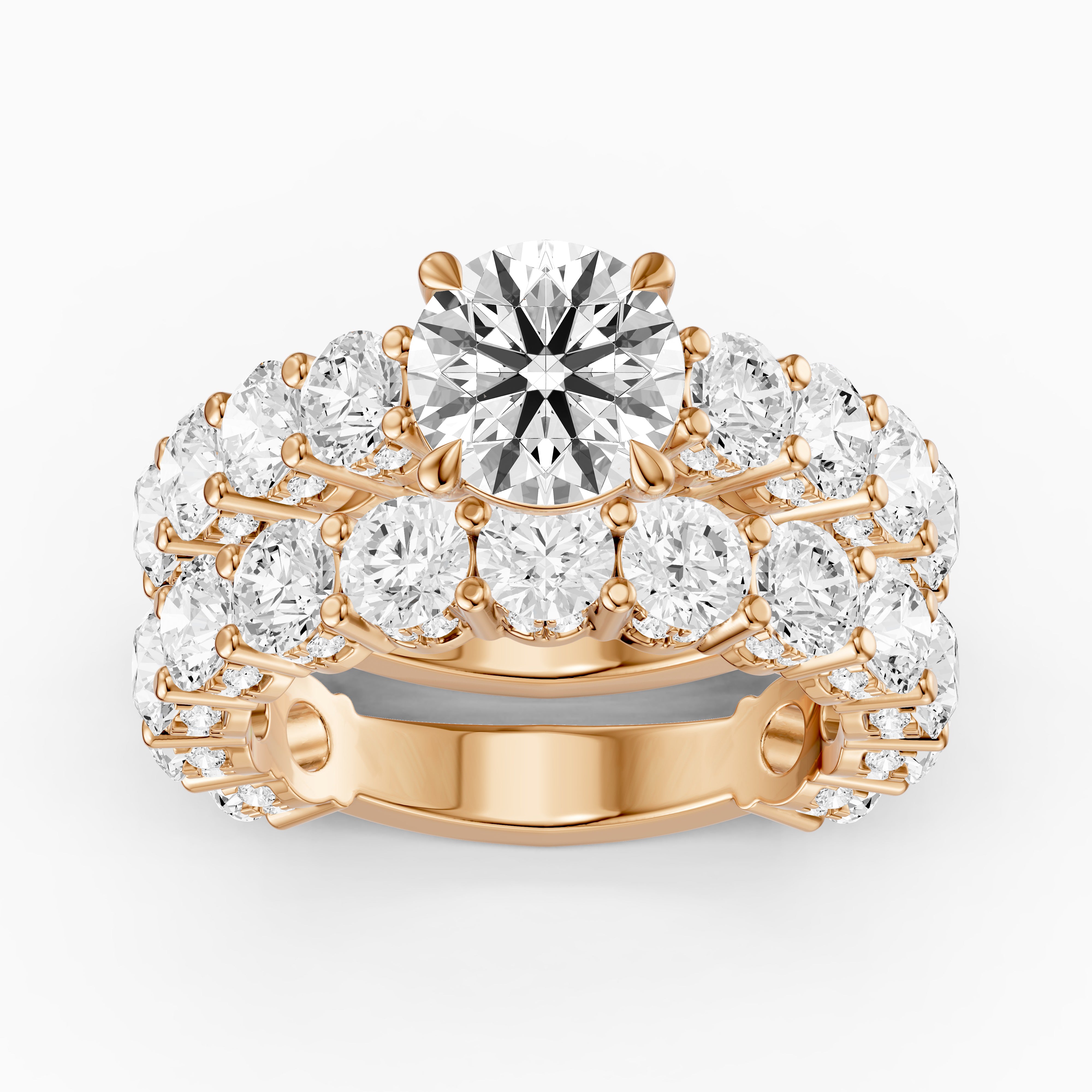 Rylie Round Lab Grown Diamond Cluster Eternity Bridal Set