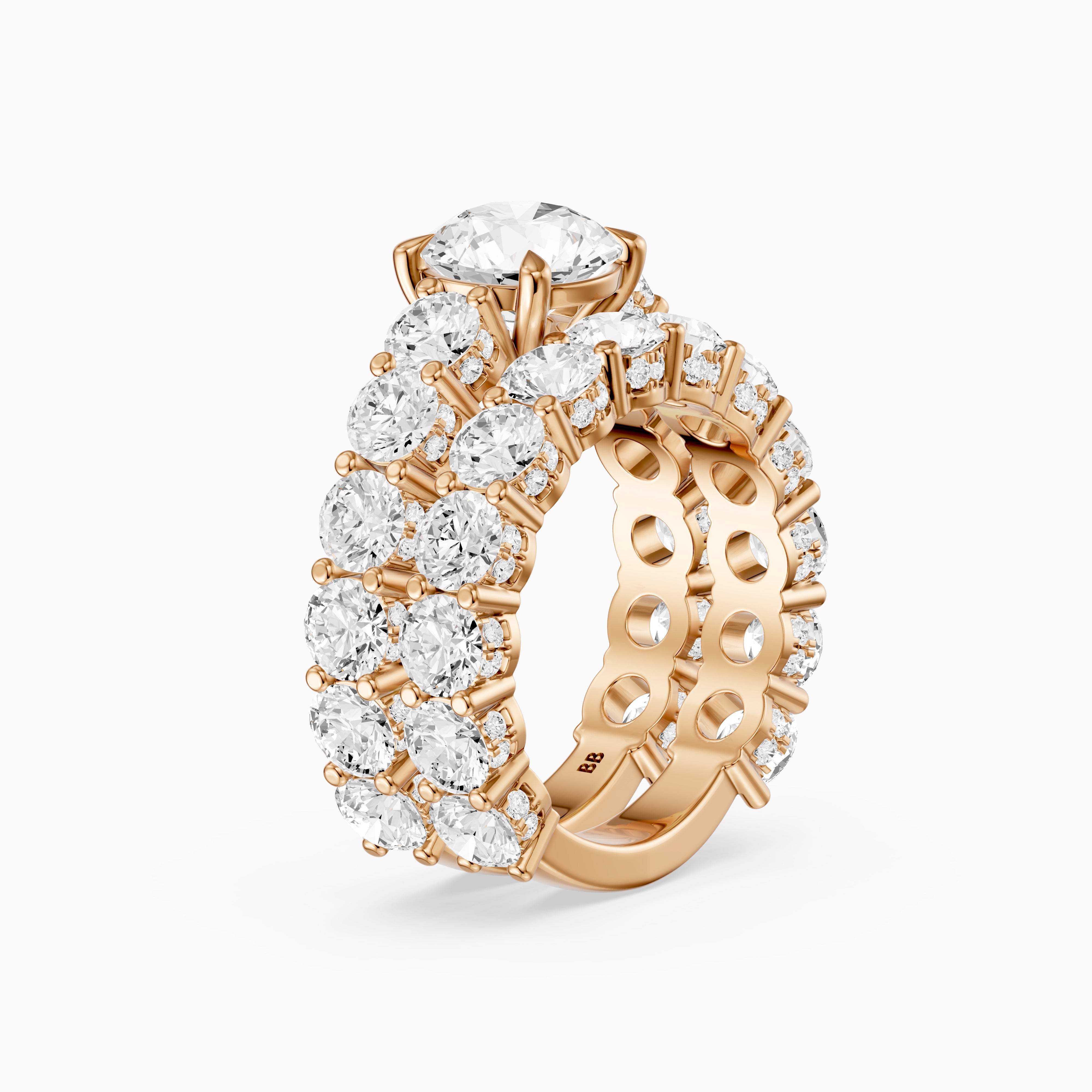 Rylie Round Lab Grown Diamond Cluster Eternity Bridal Set